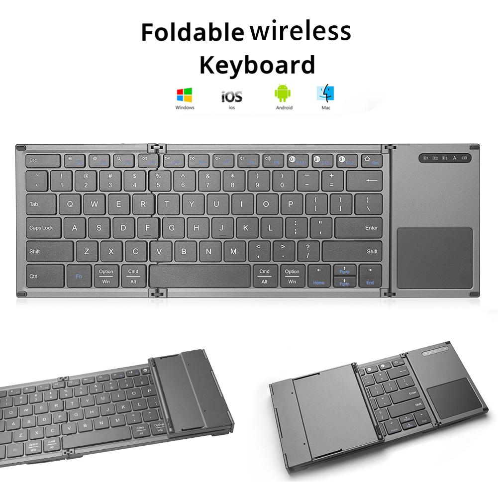 Universal 78-Key Ultra-Thin Foldable Bluetooth Keyboard - Portable Multi-Function Wireless Keyboard for Laptop, Tablet, Smartphone - Perfect for Travel, Office & Home Use