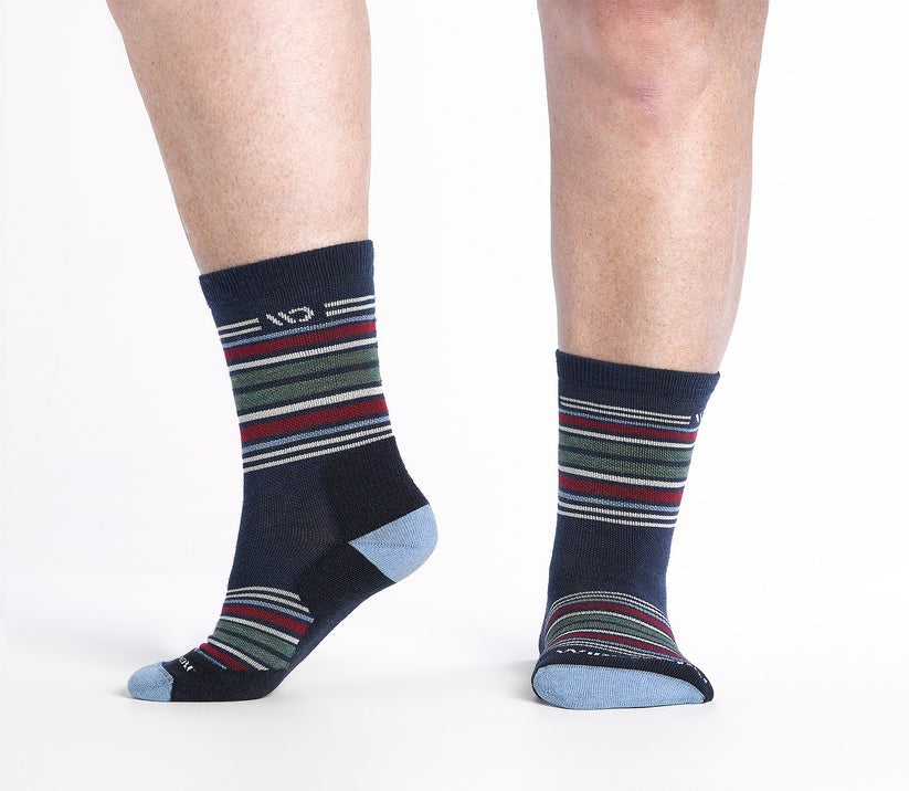 Multi Stripe Cushioned Micro Crew Socks for Men & Women - Soft Comfortable Athletic Socks for Running, Gym, Yoga & Everyday Wear