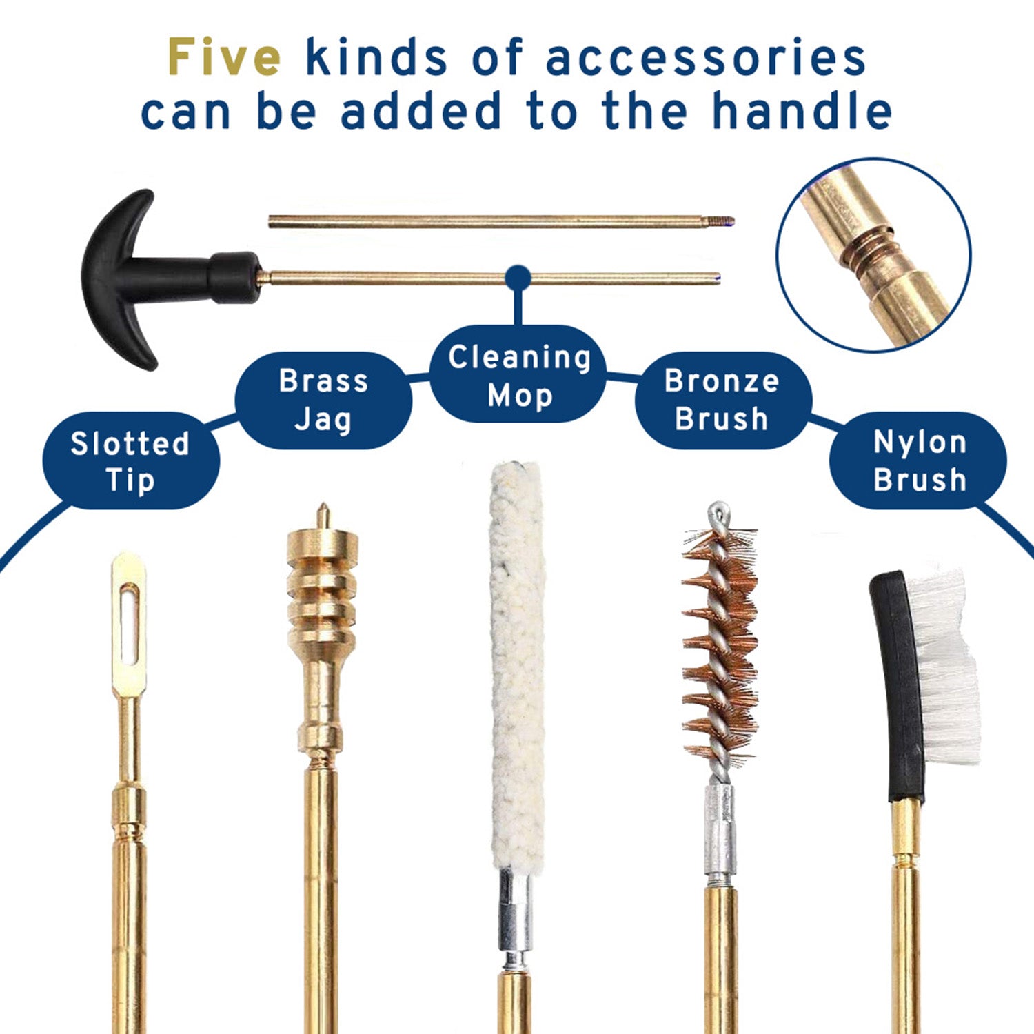 Premium Gun Cleaning Kit for .22, .38, .40, .45 & .30 Caliber - Bronze Brush, Mop Brush, Brass Jags & Rods for Rifle & Pistol Maintenance - Includes Durable Travel Case - Perfect for Hunting, Range Practice & Firearm Care