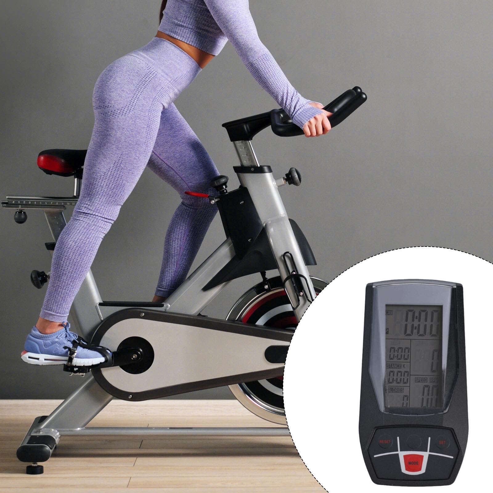 Oceanlend Bike Speedometer with Tachometer - Cycling & Gym Accessory for Indoor Bikes