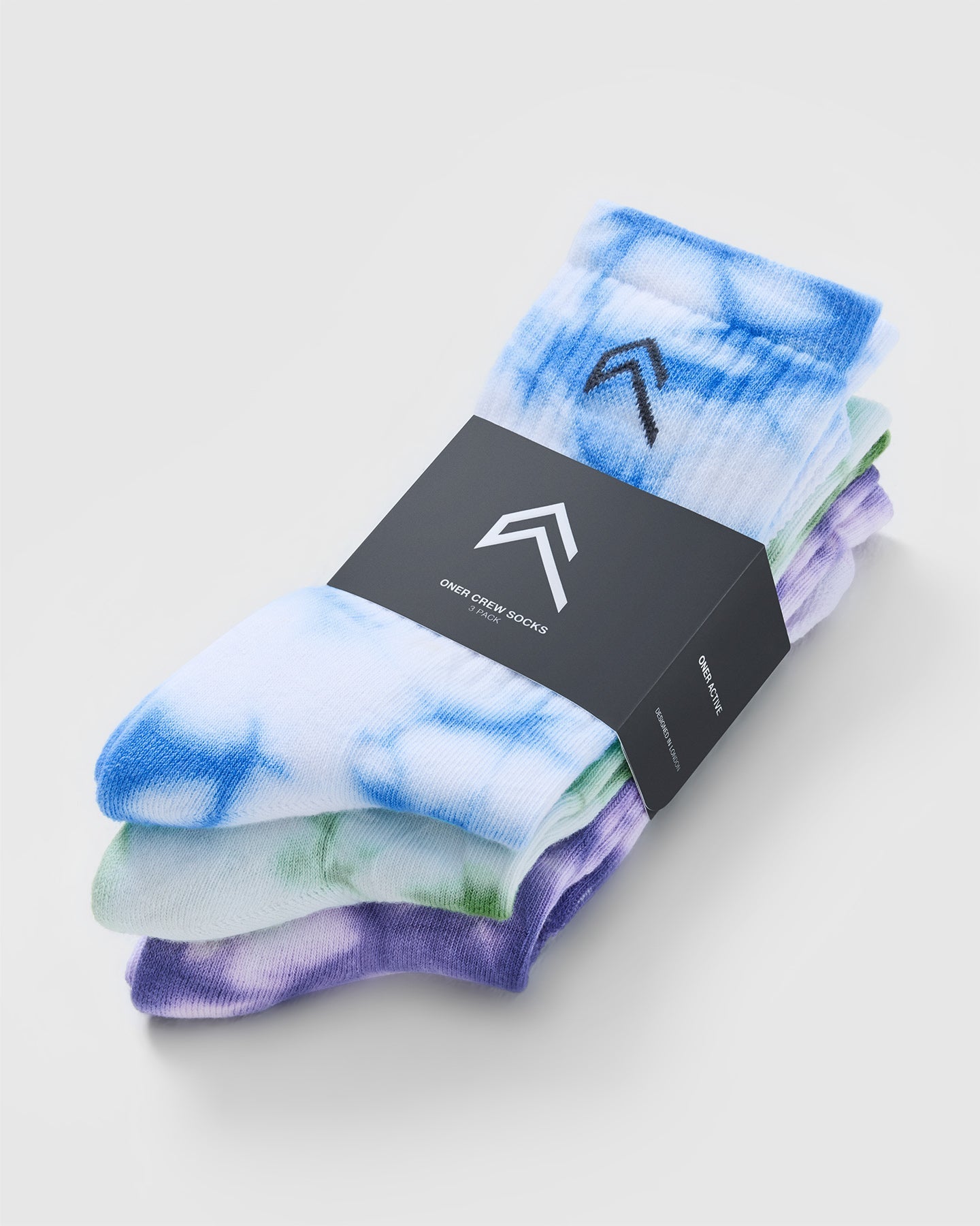 Tie Dye Crew Socks - Soft & Comfortable Cotton Socks for Men & Women | Glaucous Blue, Iced Green, Iris Purple | Perfect for Yoga, Running, Gym & Casual Wear