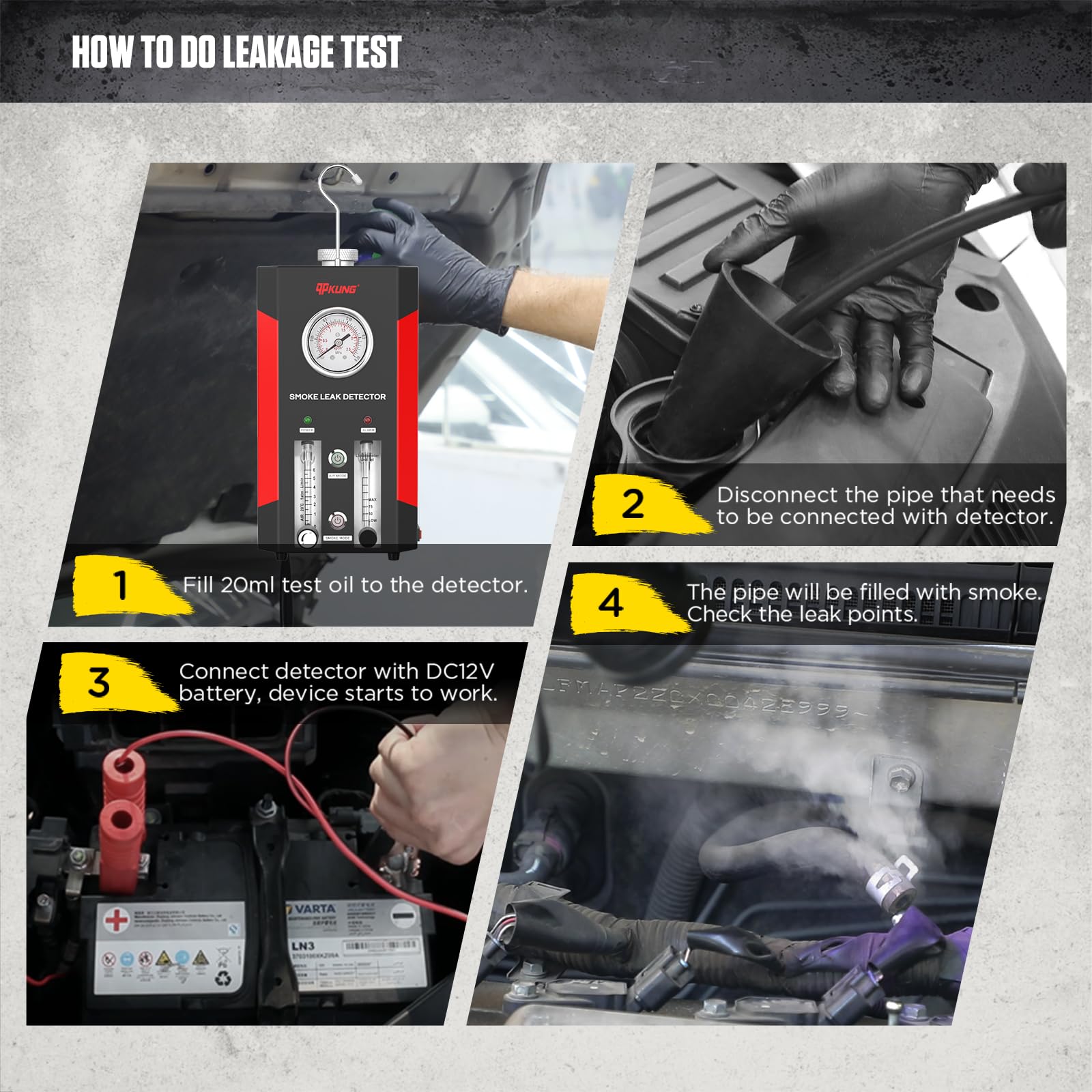 SDT206 Automotive Smoke Tester - Dual Mode EVAP Smoke Machine for 12V Vehicles | Car Vacuum & Fuel Leak Detector with Pressure Gauge & Adjustable Flow Meter | Perfect for Auto Repair Shops & DIY Mechanics