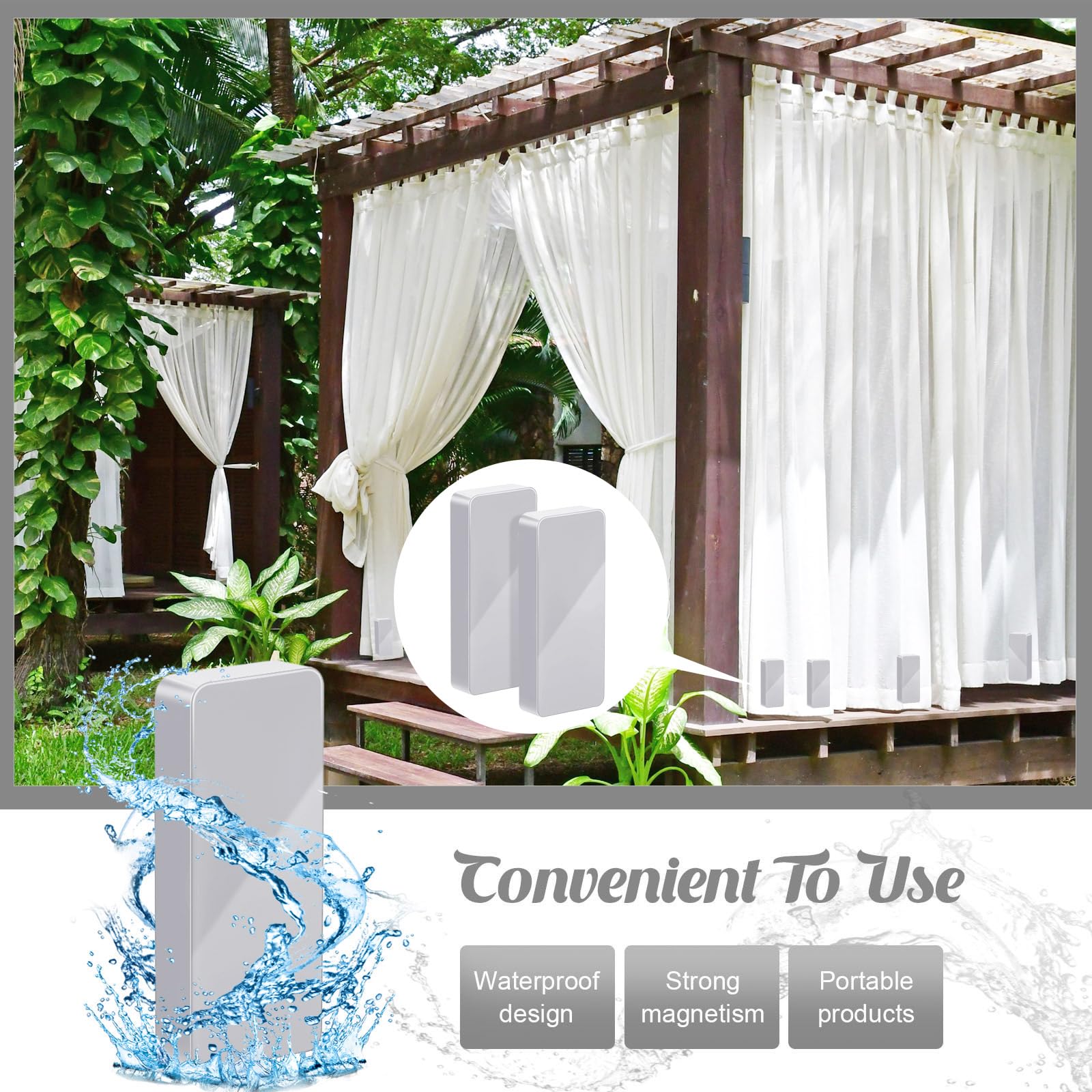 16-Piece Waterproof Magnetic Curtain Weights for Outdoor, Bathroom & Shower - Windproof Drapery Weights for Home Decor, Liners, Flags & Tablecloths (Gray) - Perfect for Patio, Beach & Camping Use