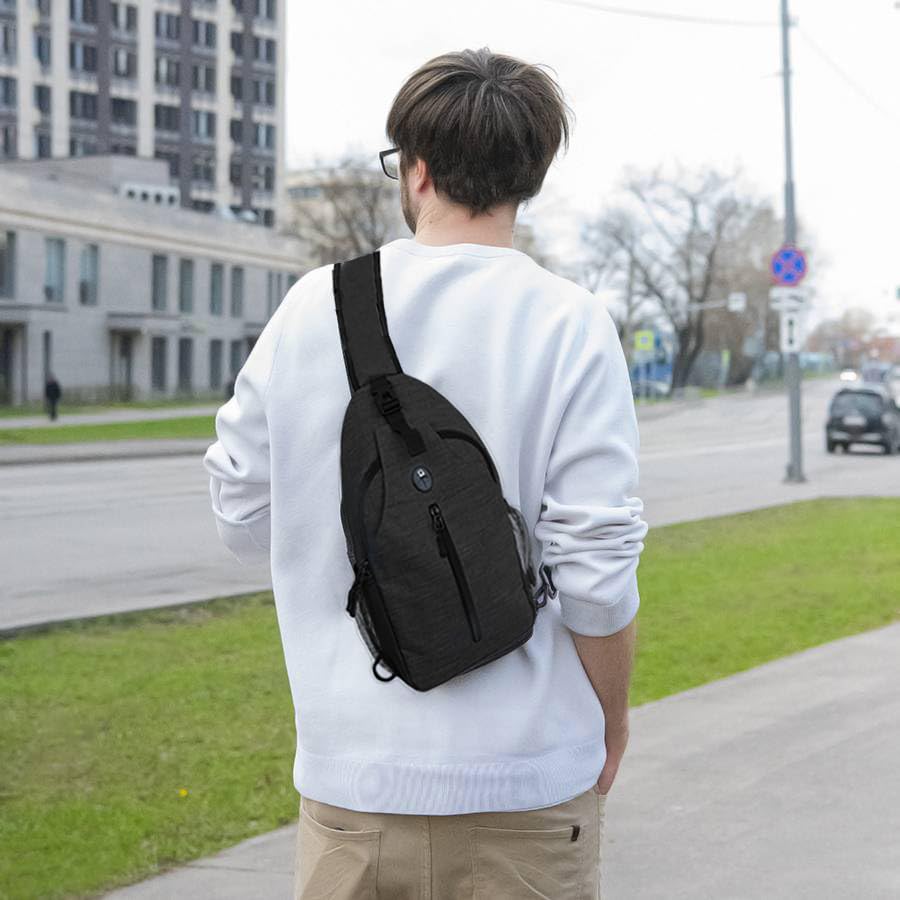 Monoki Sling Bag for Women & Men - Adjustable Crossbody Backpack with Water Bottle Pocket, Multi-Layer Design for Hiking, Travel & Daily Use - Perfect for Outdoor Adventures, Commuting & Casual Wear