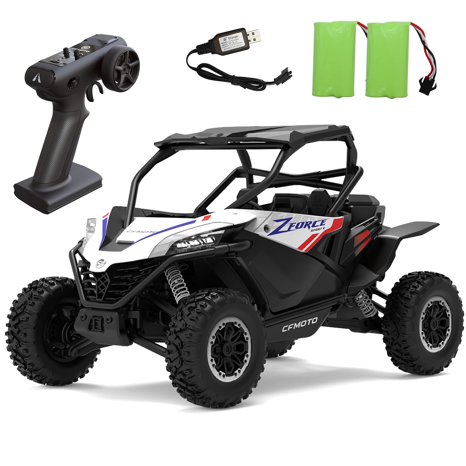 1:12 Scale Spobo 4WD Electric RC Crawler Car - All Terrain Remote Control Vehicle with LED Lights & 3 Speed Modes - Includes 2 Batteries - Perfect Off-Road Toy Gift for Boys, Girls & Adults - Great for Backyard Adventures, Trail Crawling & Outdoor Play