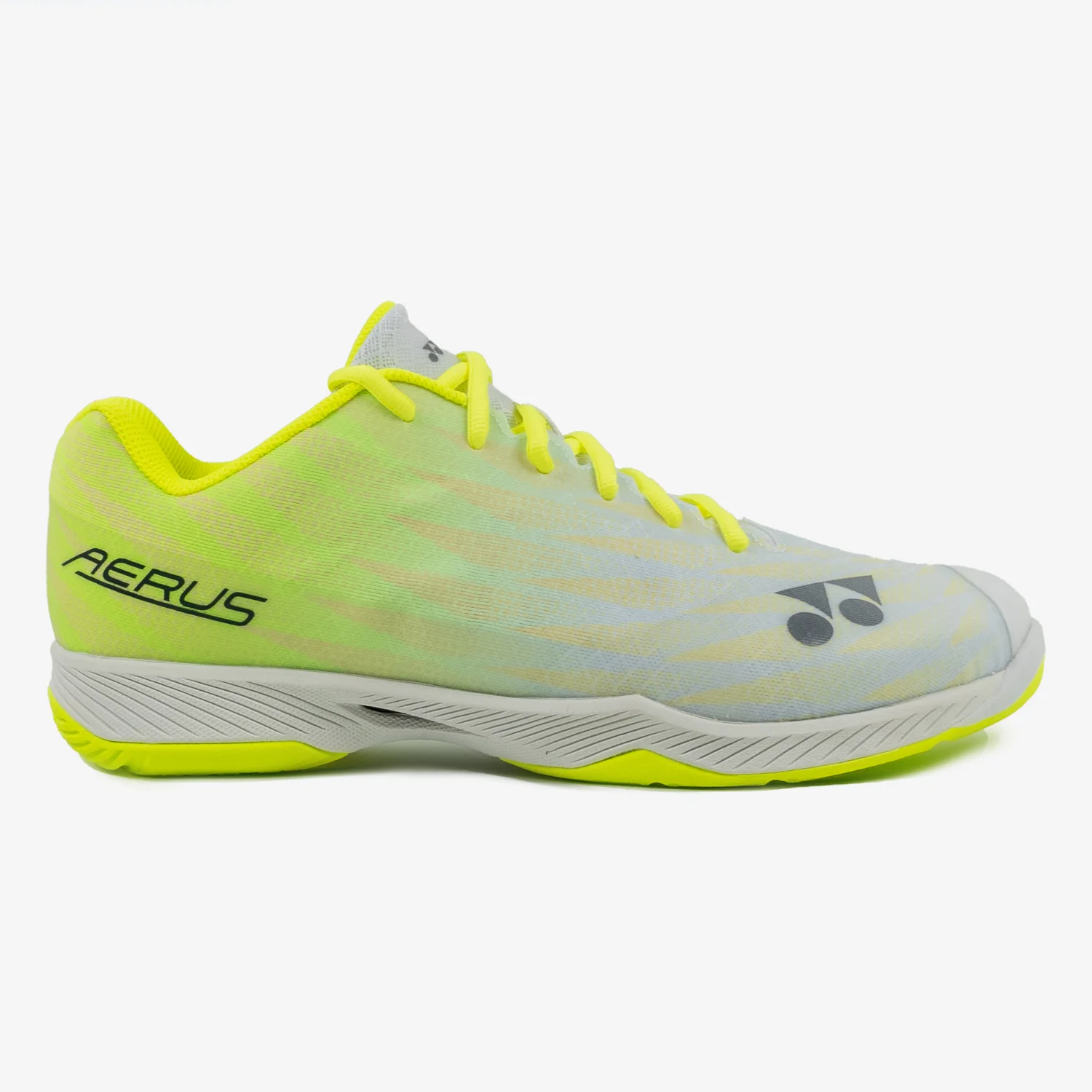 Yonex Aerus Z2 Wide Badminton Shoes for Men & Women - Lightweight Gray/Yellow Court Shoes for Indoor Sports & Training