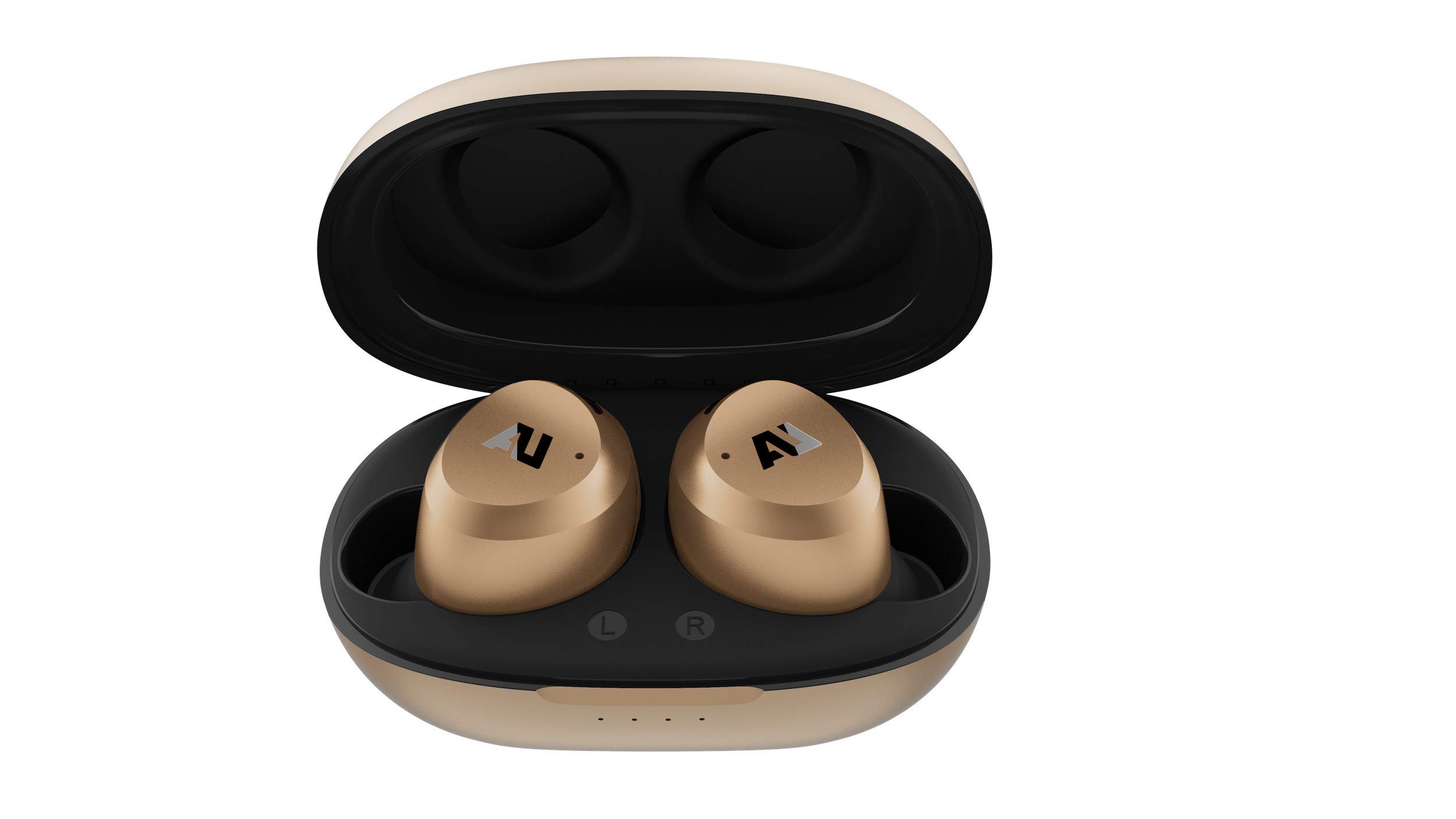 ausounds AU-Stream Hybrid Bluetooth True Wireless Earbuds with Active Noise Cancellation - Touch Controls, Wireless Charging Case & Premium Dynamic Drivers (Gold) | Perfect for Commuting, Workouts & Travel
