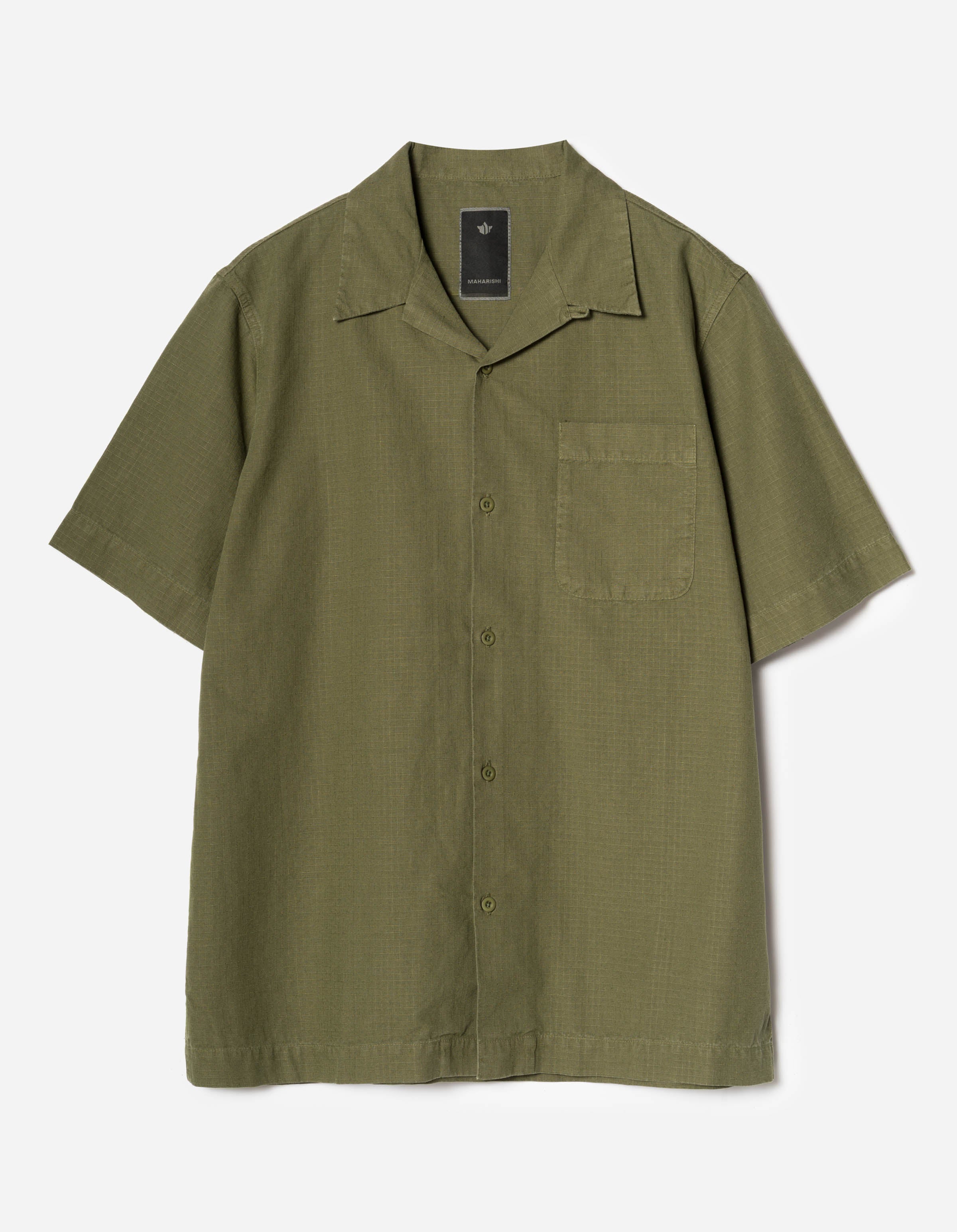 7105 Hemp Camp Collar Shirt for Men - Breathable Olive Green Casual Button Up Shirt | Perfect for Summer Outdoors, Beach Vacations & Streetwear Fashion