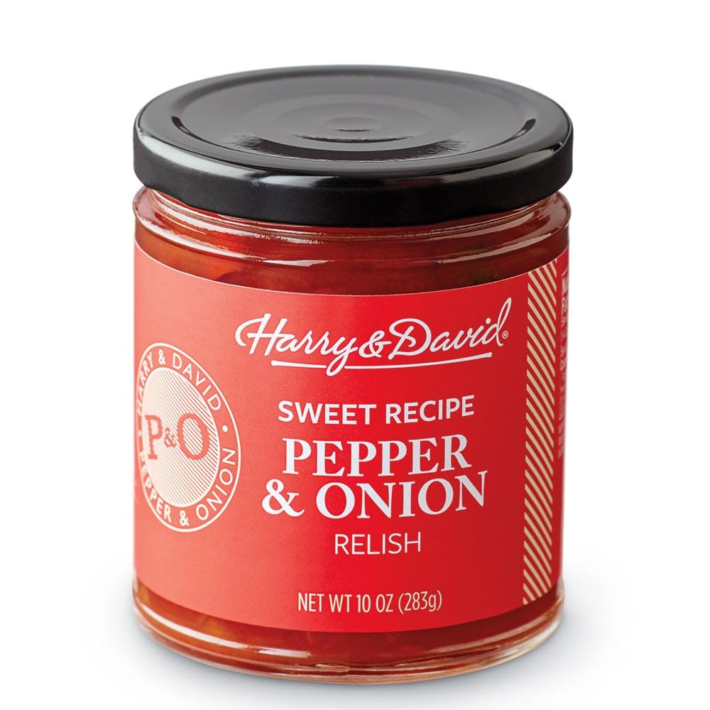 Harry & David Sweet Pepper & Onion Relish (10 oz) - Gourmet Sandwich Topping, Burger Condiment & Charcuterie Board Spread - Perfect for BBQs, Picnics & Holiday Gatherings