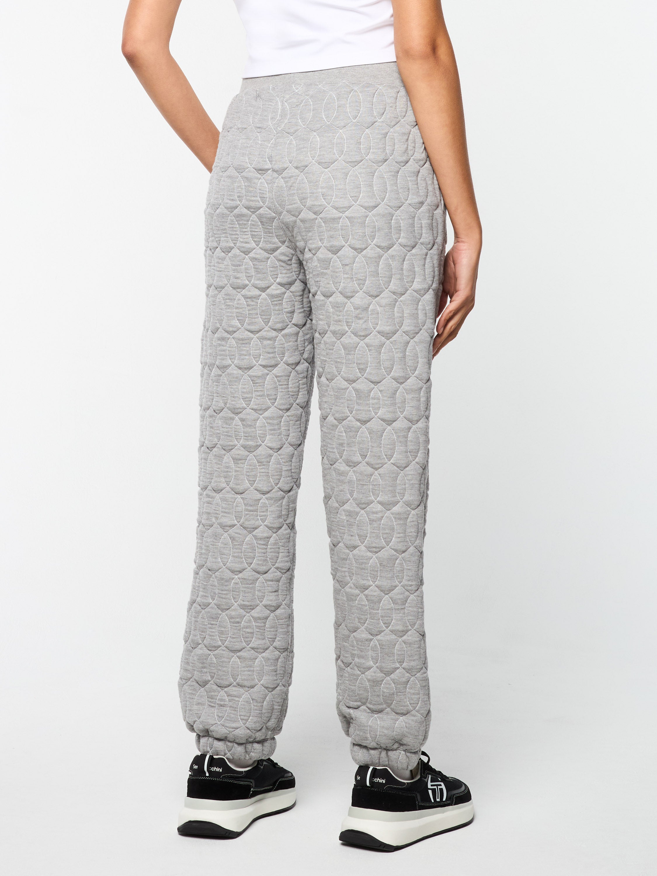 Women's Aversa Quilted Sweatpant - Soft Fleece Lined Joggers with Elastic Waistband, Heather Grey - Perfect for Lounge, Yoga, and Casual Wear
