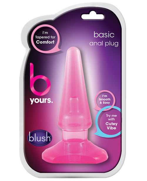 Premium Pink Silicone Butt Plug - B Yours Basic Anal Plug for Beginners & Advanced Users - Comfortable & Safe for Solo Play & Couples Use