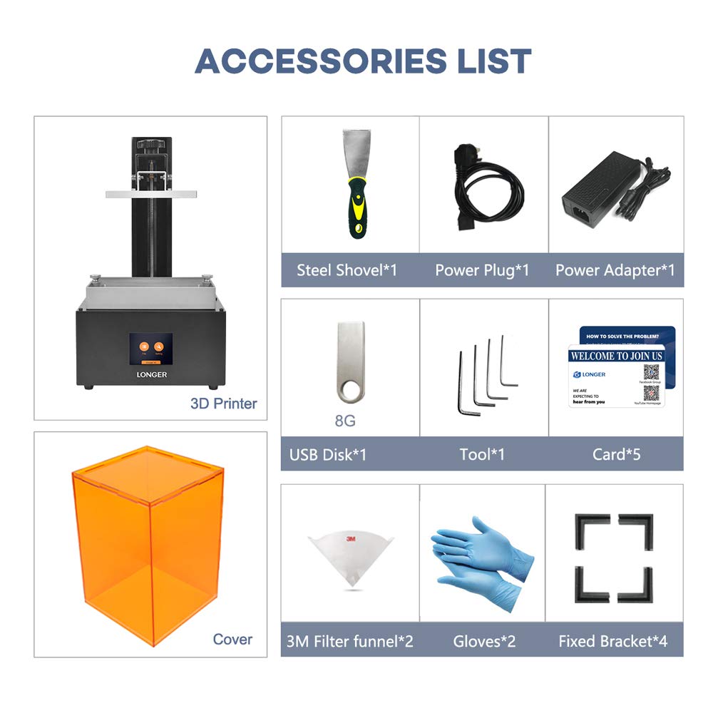 LGT Longer Orange 30 SLA 3D Printer with 2K High Precision LCD Screen | Upgraded Parallel UV LED Light & Fast Cooling System | Large Build Volume 4.72