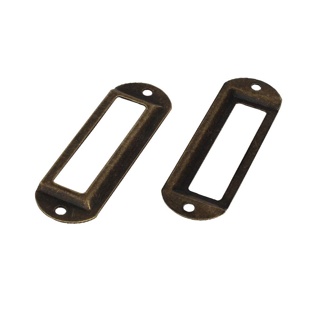70mm x 21mm Bronze Tone Metal Label Holder Frame - 50pcs Set for Pharmacy, Office & Retail Organization | Durable Drawer Tag for Medicine Bottles, File Cabinets & Product Labeling