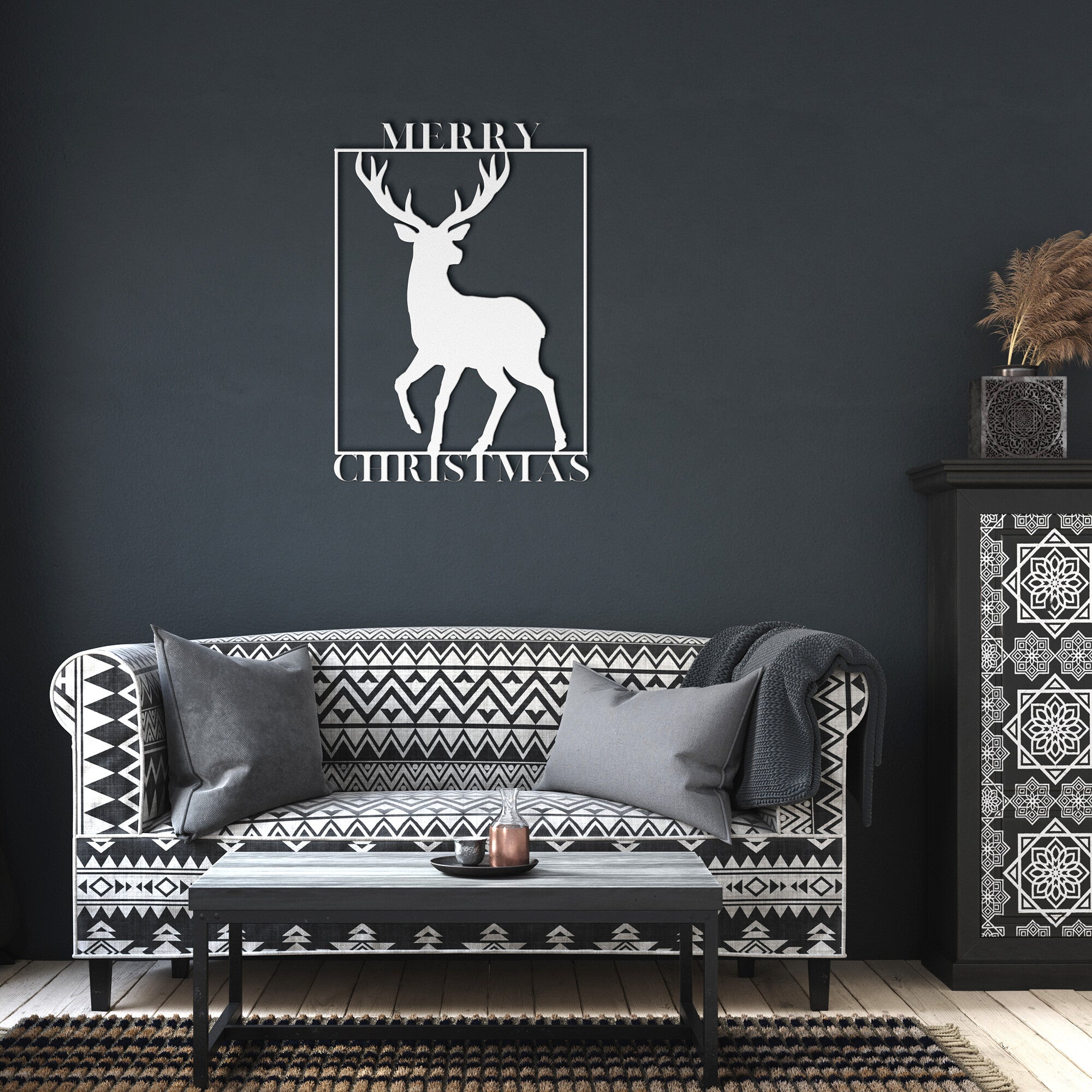 Festive Christmas Metal Wall Art Decor - Holiday Steel Home Decor for Living Room, Bedroom & Office