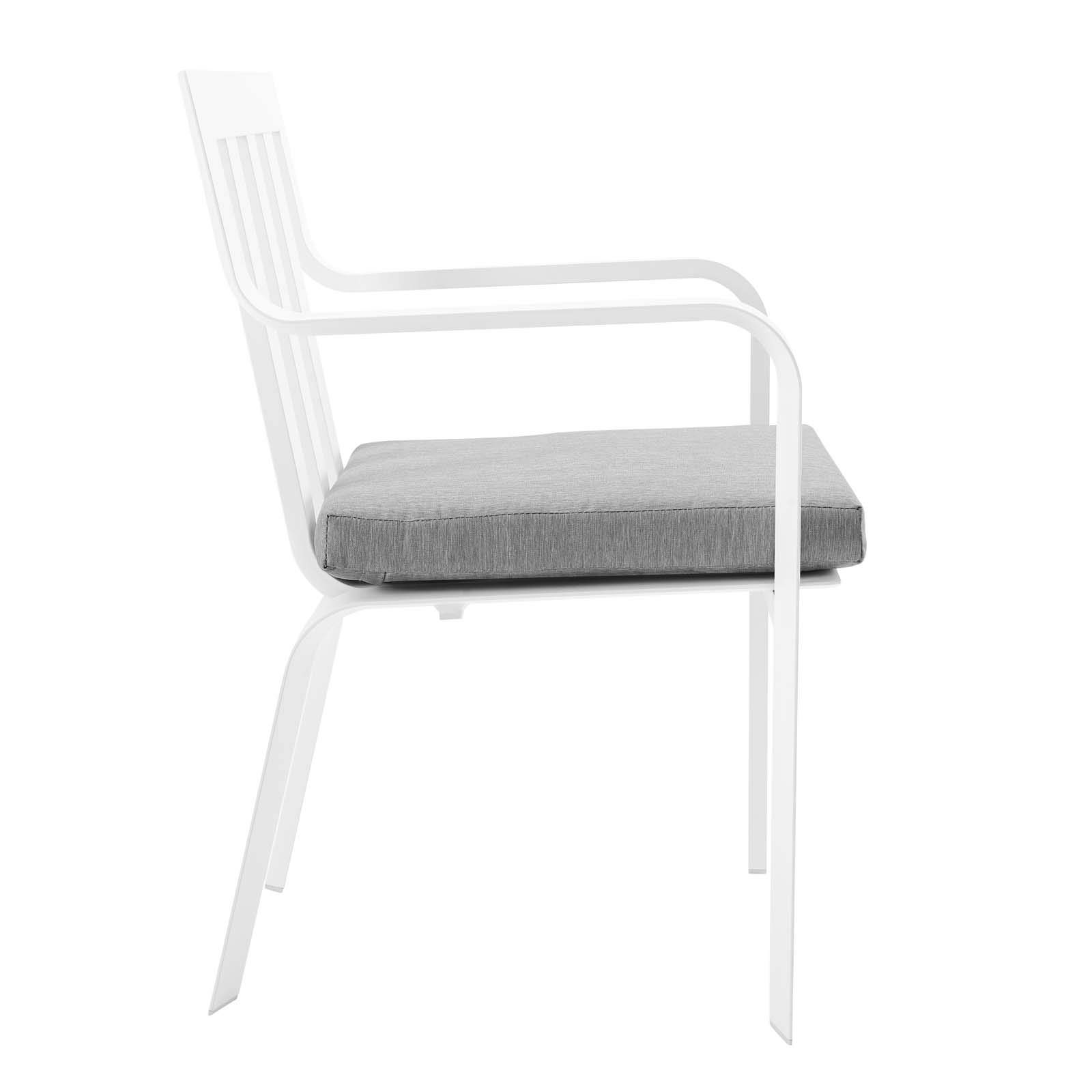 Modway EEI-3961-WHI-GRY Baxley Lounge & Deep Seating Set - 2 Modern Dining Chairs in White & Gray for Living Room, Dining Area & Patio