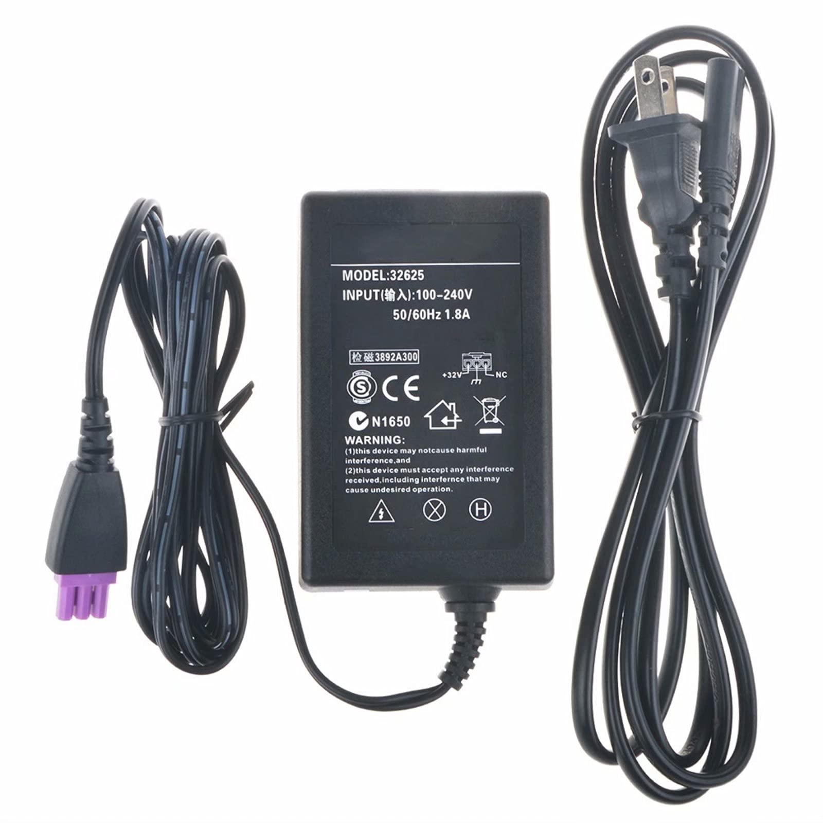 Original AC Adapter Power Supply Cord for HP Deskjet D1660 D2660 D2663 D5560 D5568 Printers - Perfect for Home & Office Printing Needs