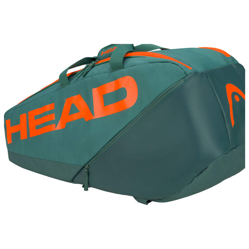 Head Pro Racquet Bag M (Green/Orange) - Premium Tennis Gear for Players & Coaches | Perfect for Court, Training & Travel