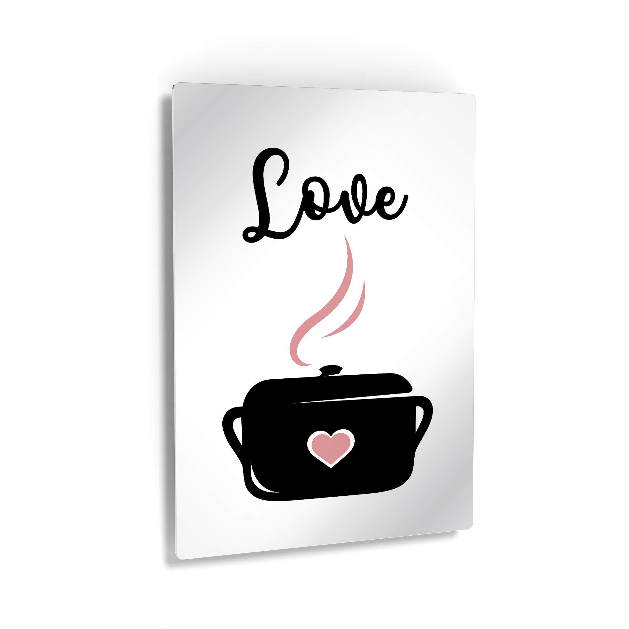 Smile Art Design Black and Pink Metal Wall Art Print - Modern Kitchen & Restaurant Decor, Farmhouse Dining Room Decor, Housewarming Gift - Made in USA (40x30) - Perfect for Home, Cafe, and Office Decoration