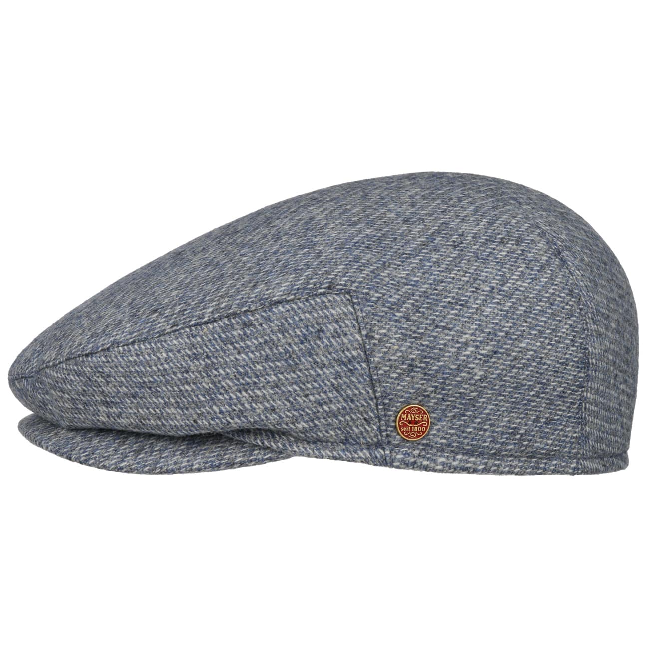 Stylish Merlino Check Flat Cap with Ear Flaps by Mayser - Warm Winter Hat for Men & Women - Perfect for Outdoor Activities, Skiing, and Cold Weather Fashion