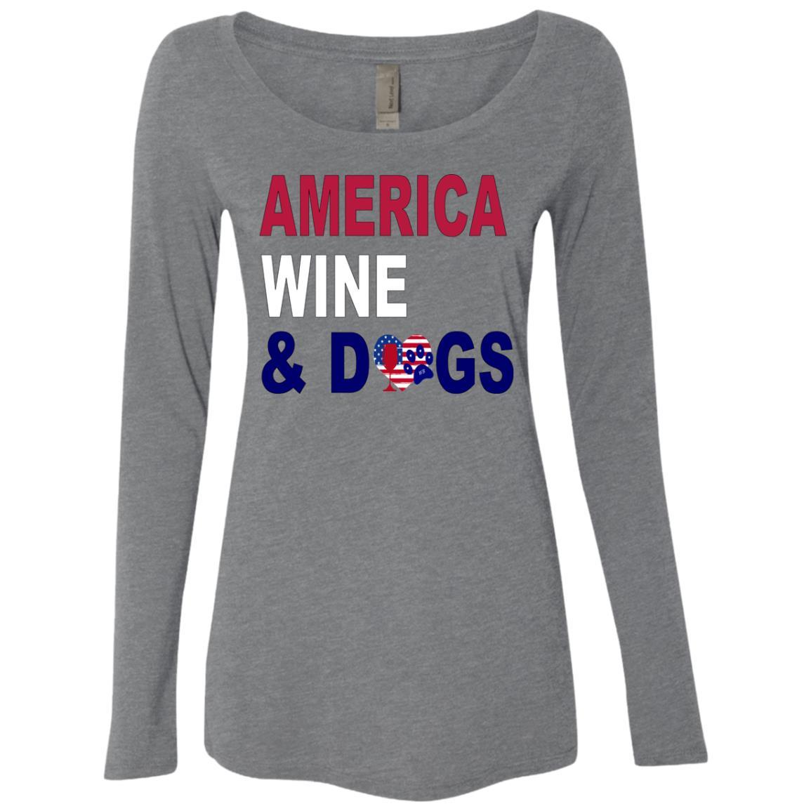 WineyBitches.Co Women's Long Sleeve Scoop Neck Tri-Blend T-Shirt - Soft & Comfortable Casual Wear for Everyday Outfits