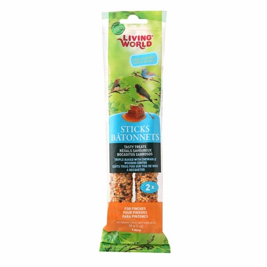 Living World Honey Flavor Finch Treat Sticks - Natural Bird Food for Finches & Small Birds - Perfect for Cage Enrichment & Training Rewards