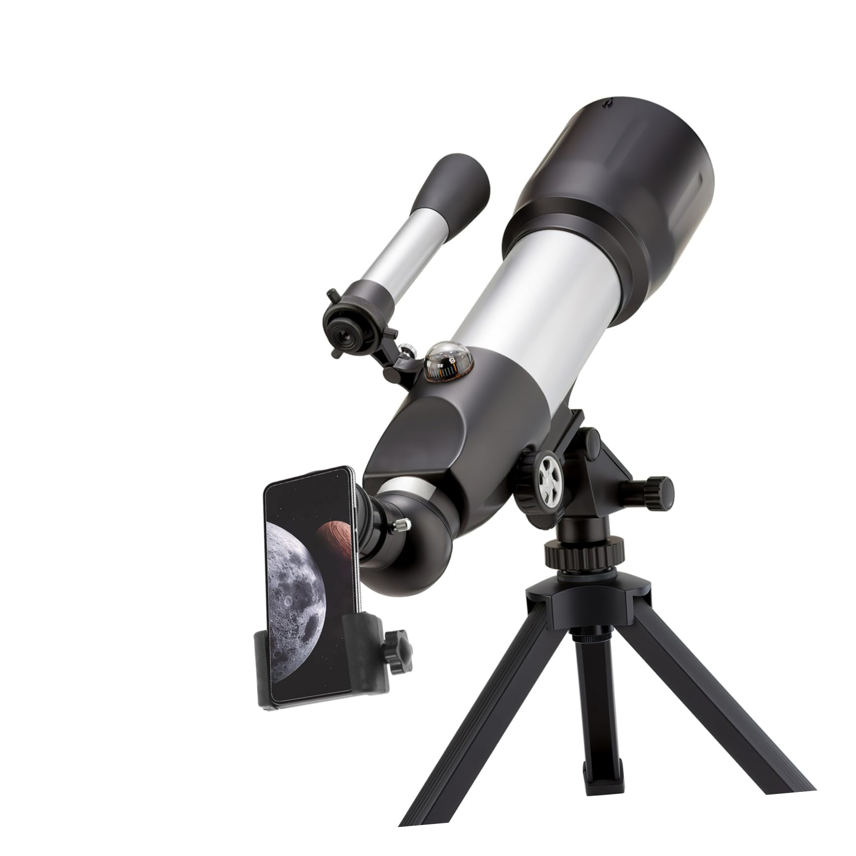 UKCOCO Universal Smartphone Telescope Adapter - Compatible with Binoculars, Microscopes & Spotting Scopes - Perfect for Stargazing, Bird Watching & Nature Photography (Webcam Stand & Phone Mount Included)