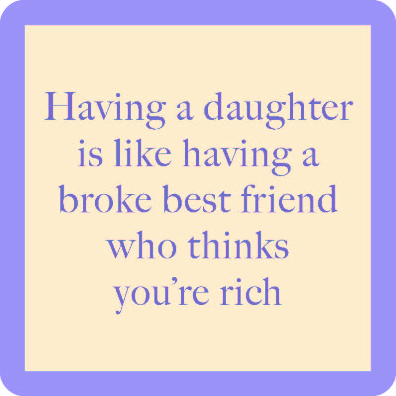Broke Best Friend Funny Coaster Set - Absorbent Ceramic Drink Coasters for Coffee, Beer & Wine - Perfect Gift for Best Friends & Roommates
