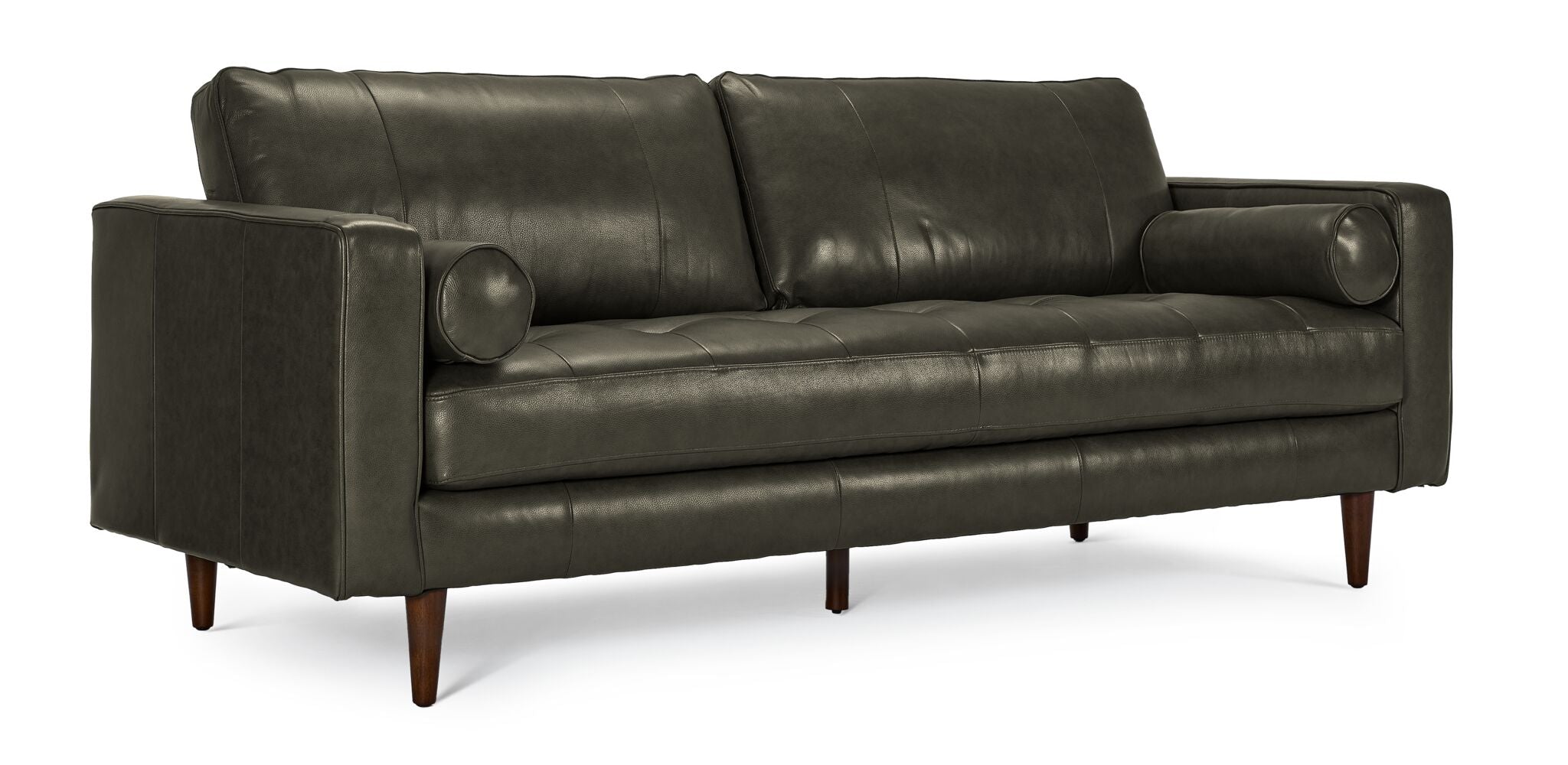 Premium Bari Leather Sofa Set - 3-Piece Loveseat & Chair in Charcoal Gray | Modern Living Room Furniture for Home & Office Decor