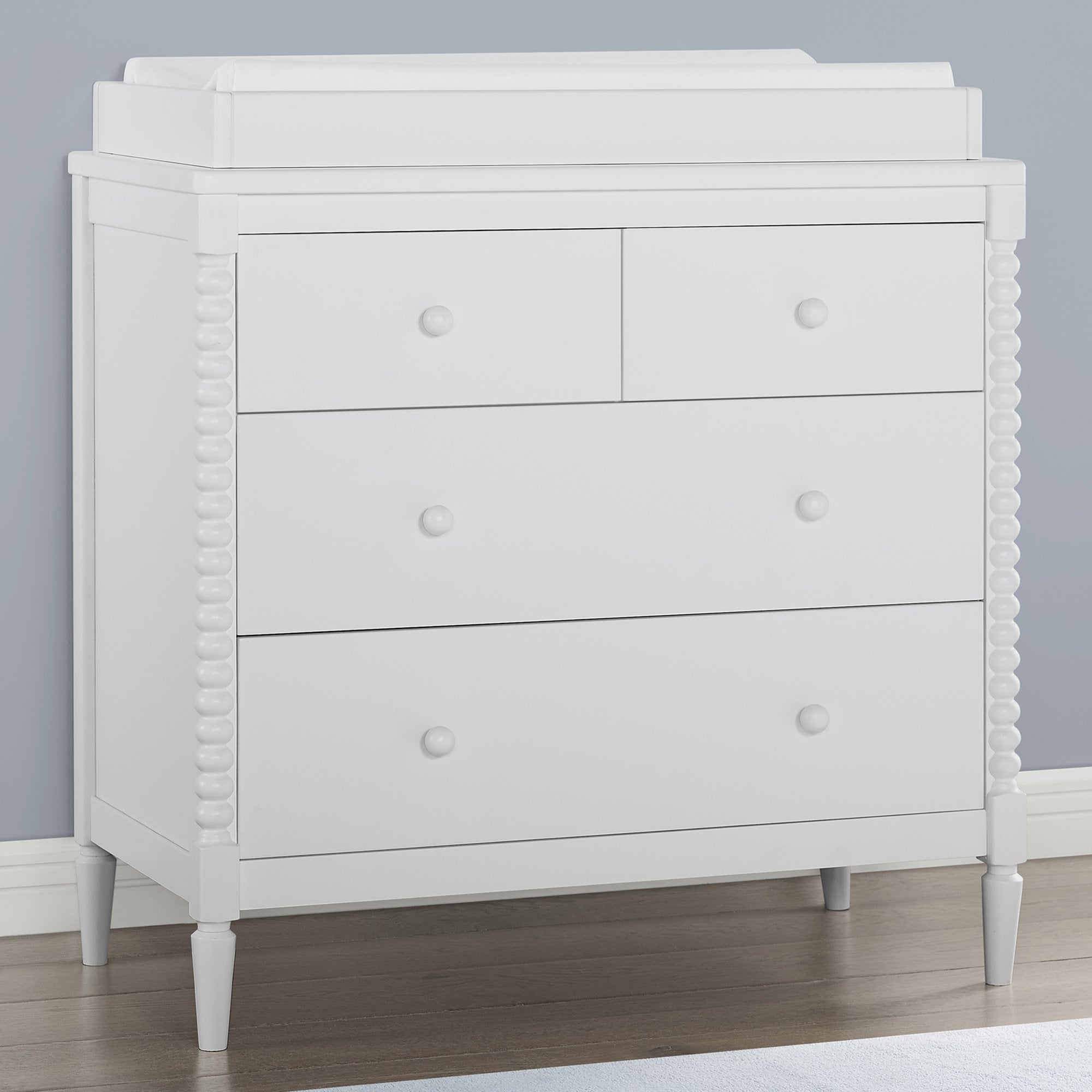 Saint 4-Drawer Baby Dresser with Changing Table Top - Nursery Storage Organizer for Diapers, Clothes & Baby Essentials | Perfect for Newborns & Toddlers