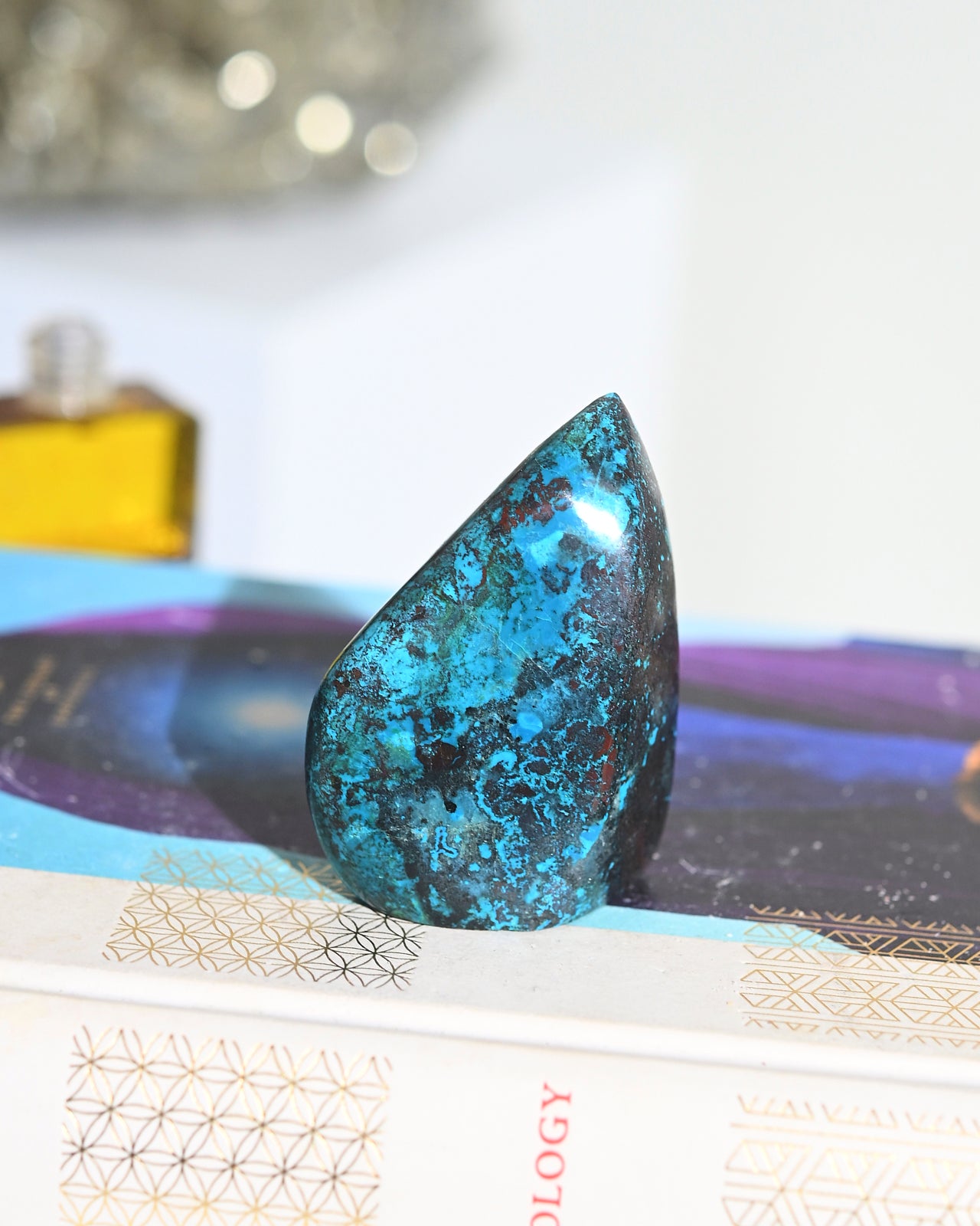 Natural Peruvian Chrysocolla Freeform Stone - Healing Crystal for Jewelry Making, Meditation & Home Decor | Handcrafted Spiritual Gemstone