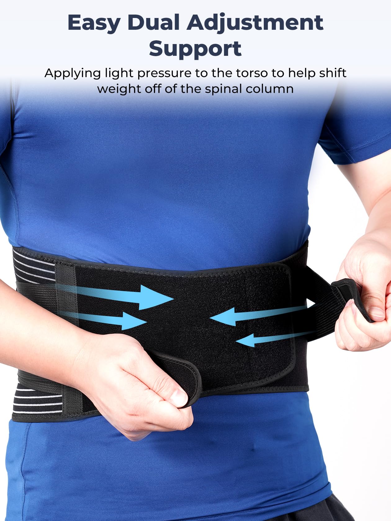 KKM Back Brace for Lower Back Pain Relief - Herniated Disc, Sciatica & Scoliosis Support, Breathable Lumbar Support Belt with Removable Pad for Men & Women (XL) - Ideal for Office Work, Heavy Lifting & Post-Surgery Recovery