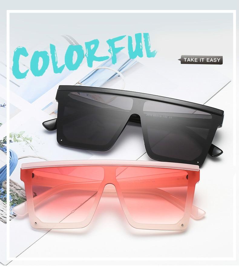 Flat Top Oversized Luxury Sunglasses for Women - UV Protection Fashion Sunglasses - Trendy Oversized Shades for Beach, Driving & Outdoor Activities