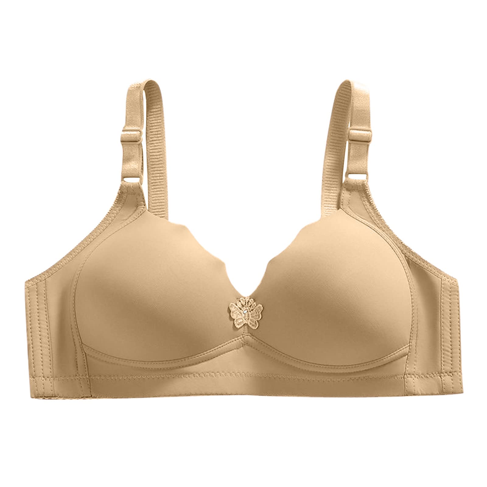 Wireless Full Figure Lace Back Bra for Women - Seamless Smoothing Everyday Bra with Soft Padded Cups & Balconette Support | Comfortable for Work, Yoga, Lounge & Daily Wear | Perfect for Office, Gym, Sleeping & Relaxation | Ideal for Everyday Comfort, Workout Support & Nighttime Wear | Great for Layering Under T-Shirts, Dresses & Activewear