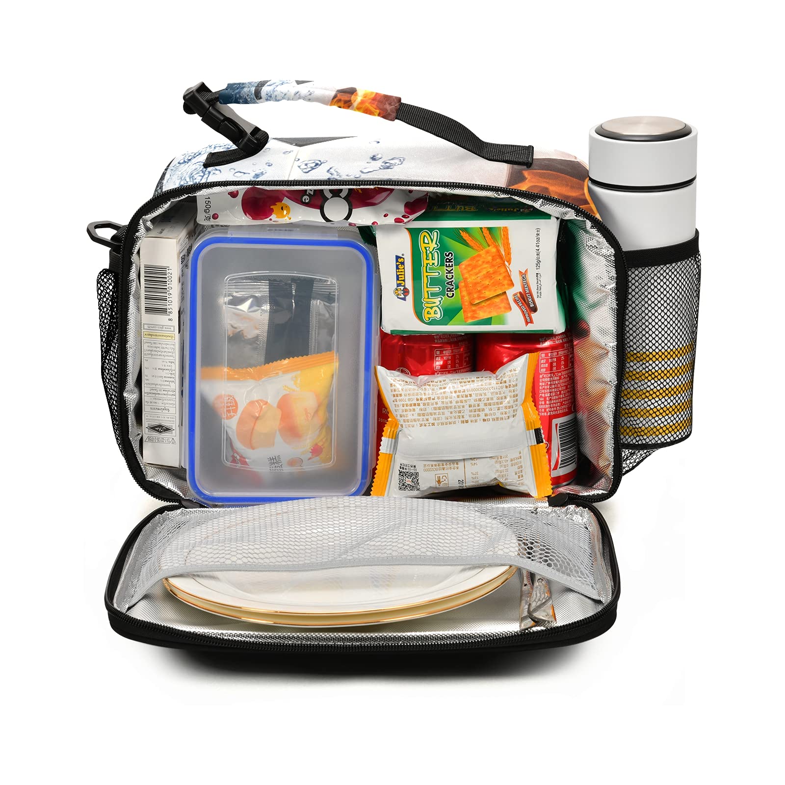 Insulated Reusable Lunch Box for Kids & Adults - Water & Fire Resistant Cooler Bag for School, Work, Picnic - Durable Shoulder Tote for Women, Men, Boys & Girls (Ideal for Daily Meals, Outdoor Activities & Travel)