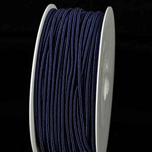 Premium Navy Blue Designer Fabric Wired Craft Ribbon - 3.2mm x 110 Yards (100m) for Gift Wrapping, Floral Arrangements, DIY Crafts & Home Decor