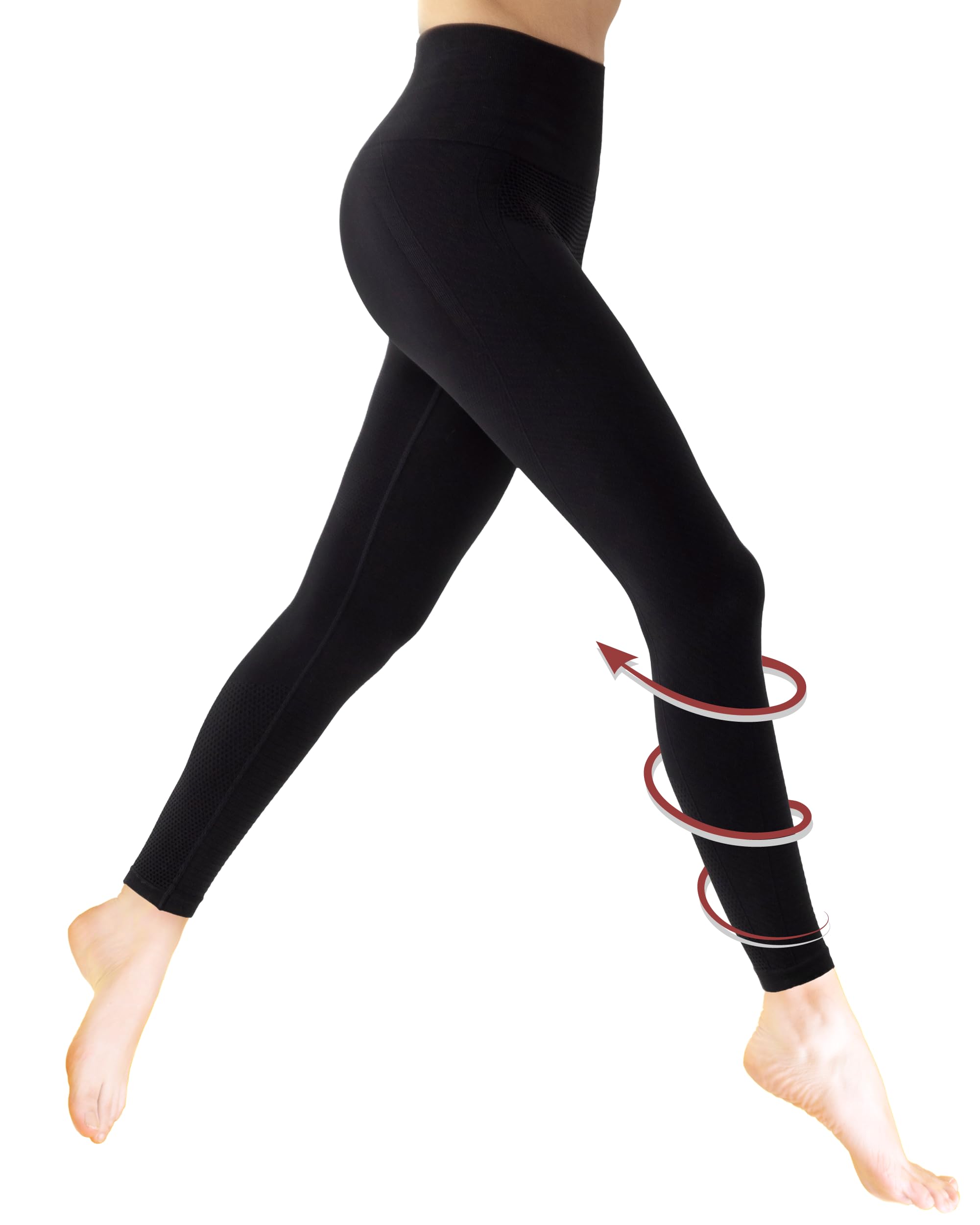 Persephone Recovery Compression Leggings for Women - Graphene-Enhanced Thermal Graduated Support Tights for Workout, Yoga & Post-Surgery Recovery