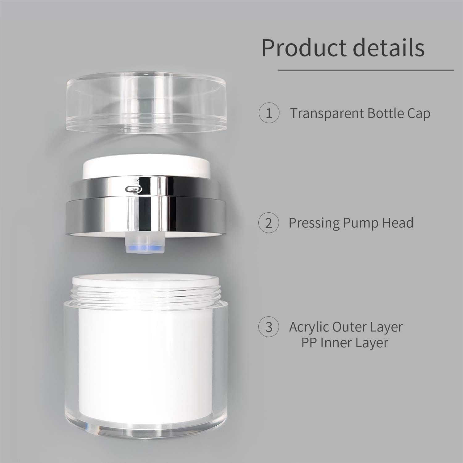 50ml Yorten PET Plastic Jar with Aluminum Cap - Unbreakable, Transparent Cosmetic Container for Creams, Lip Balm, Body Butter & Essential Oils | Perfect for Makeup, Skincare & DIY Beauty Products at Home or Salon