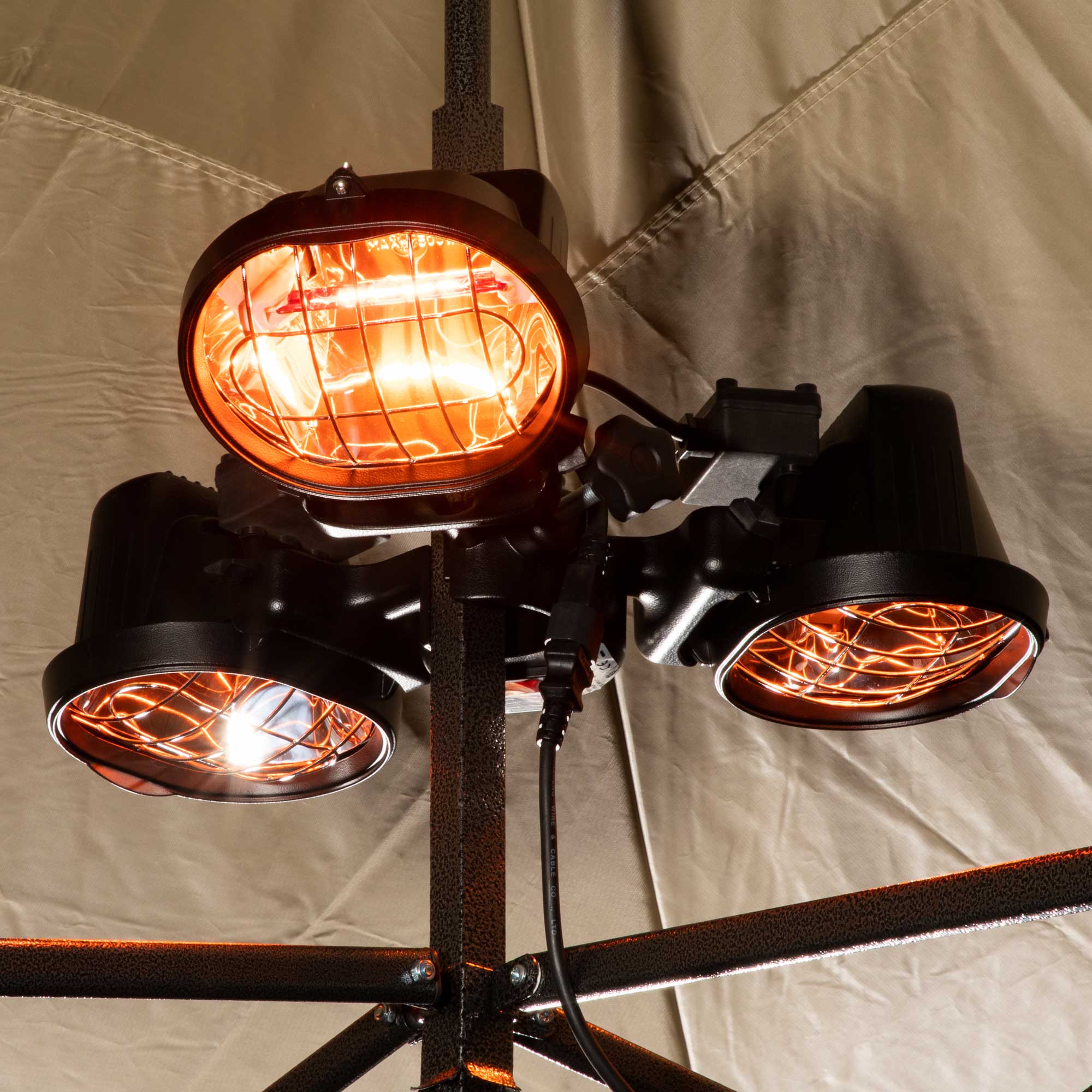 Portable 3-Panel Folding Patio Heater - 1350W Infrared Outdoor Gazebo & Parasol Heater for Backyard, Deck, and Camping Use