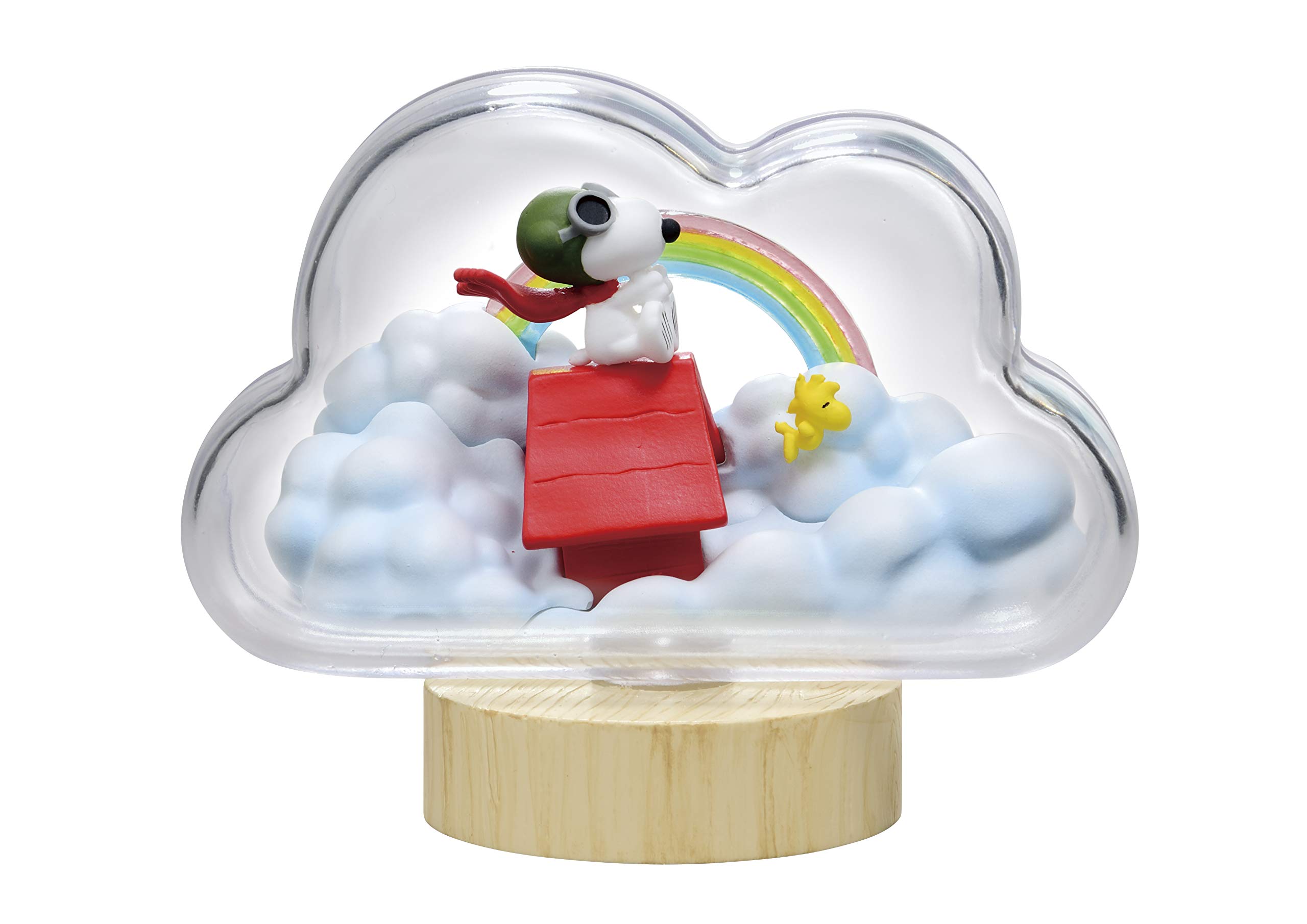 Rement Snoopy Weather Terrarium Box - Cute Peanuts Collectible Miniature Display for Home & Office Decor - Perfect Gift for Anime Fans