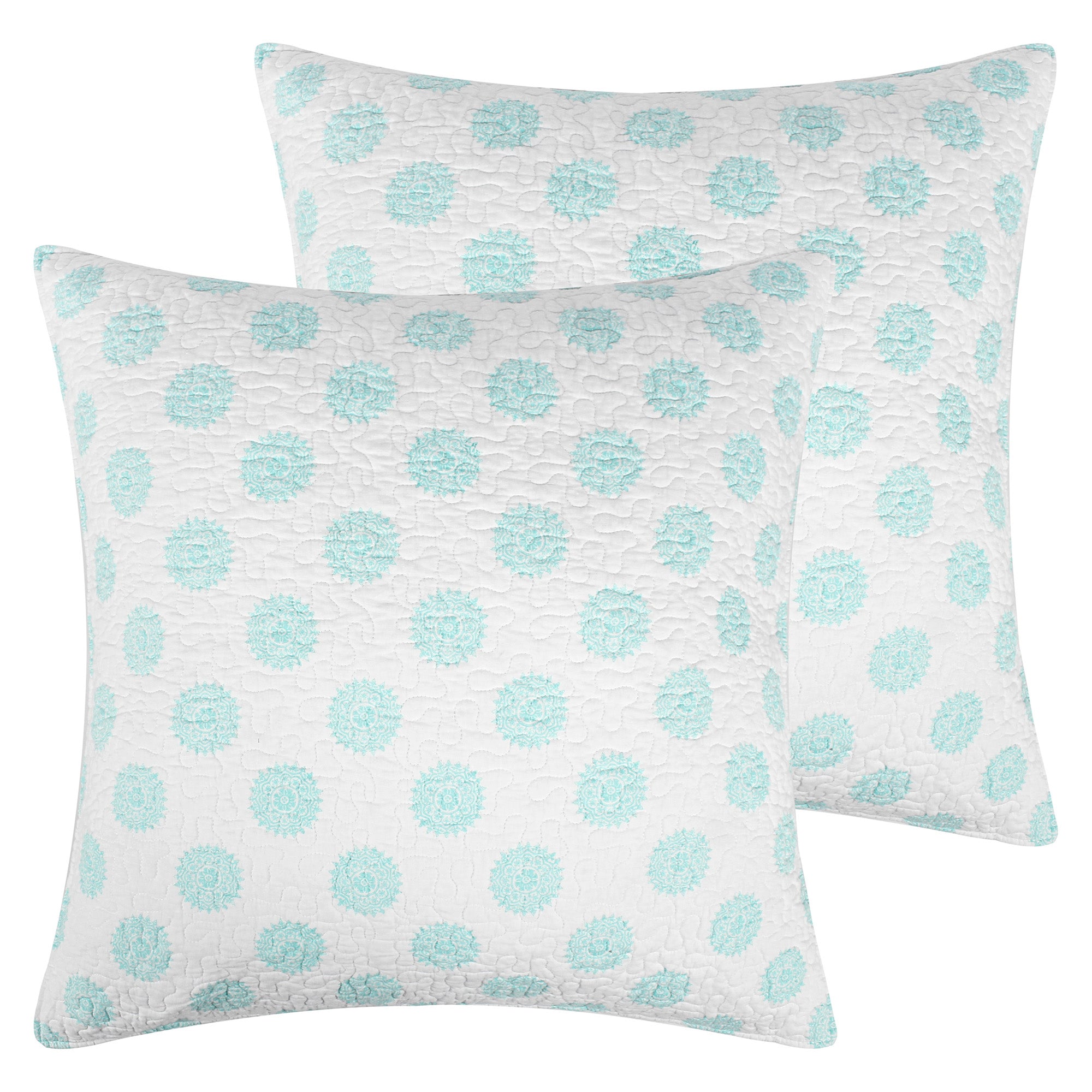 Premium Spruce Euro Sham Set - 100% Cotton Decorative Pillow Covers for Bedroom Decor, Living Room, Sofa & Couch (Set of 2)