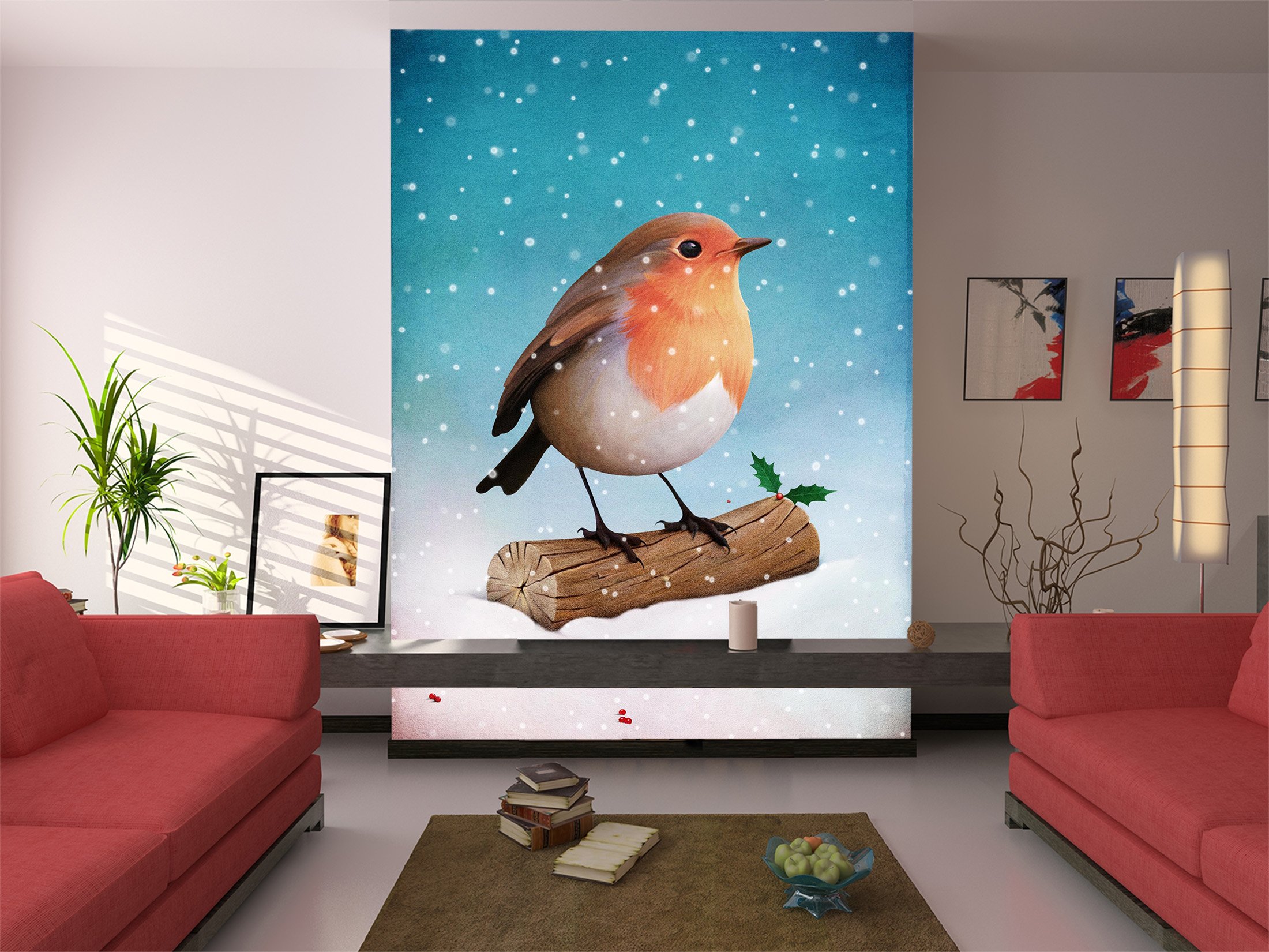 3D Wood Bird Wall Decal - Self-Adhesive Removable Vinyl Wallpaper Mural (114