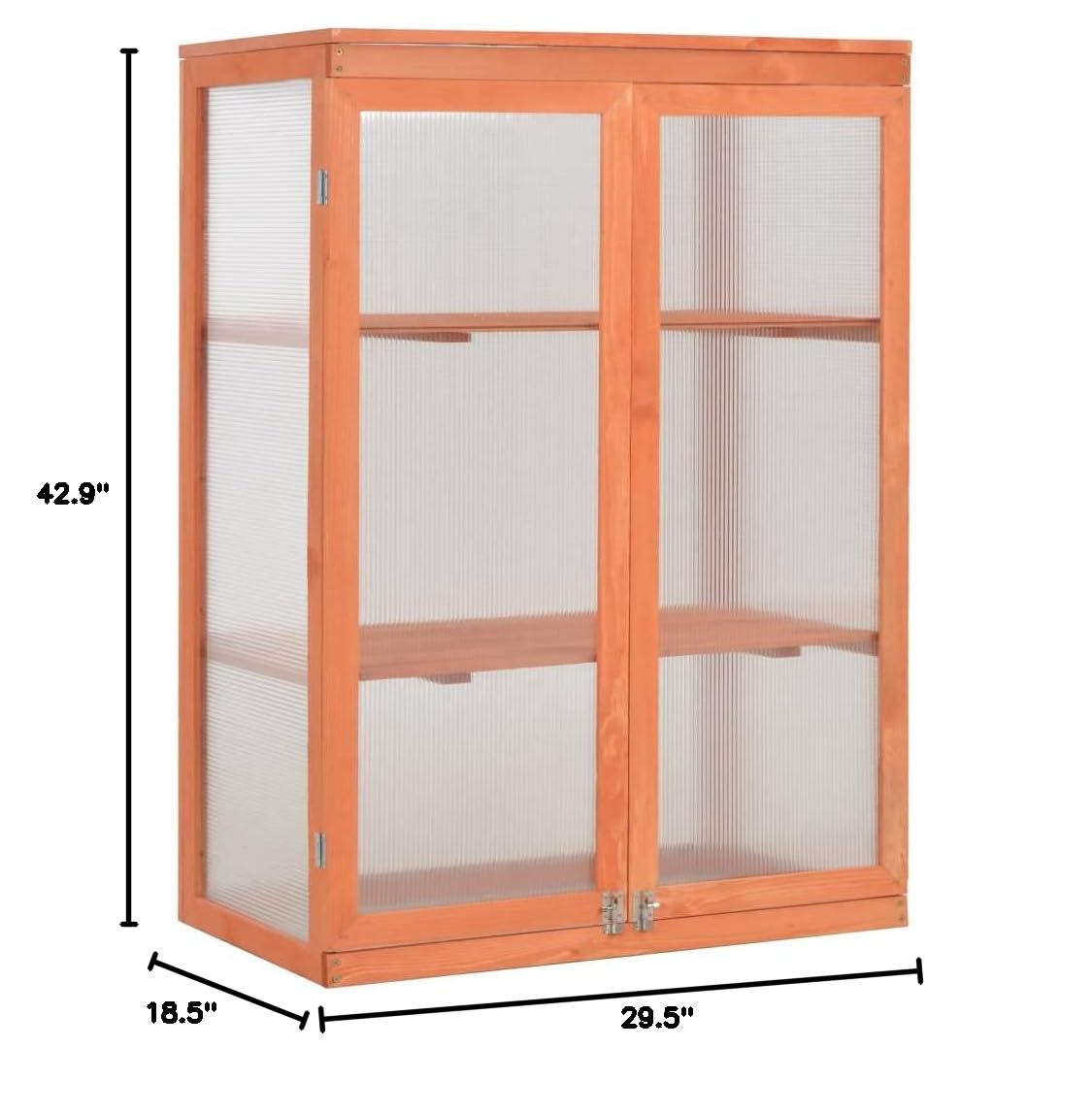 Wooden Greenhouse for Garden - Cold Frame Flower Planter with Sturdy Translucent PC Cover, 29.5