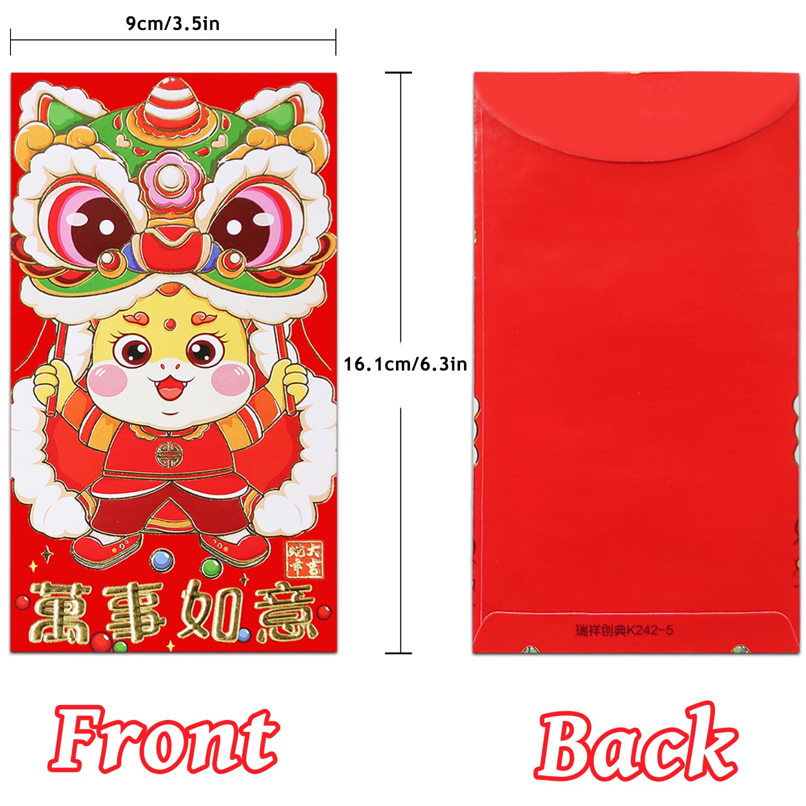 30PCS Chinese New Year Red Envelopes - Year of the Snake 2025 Lucky Money Envelopes (Hong Bao) for Cash Gifts - Traditional Chinese Spring Festival Celebration Supplies - Perfect for Lunar New Year, Weddings & Birthday Gifts