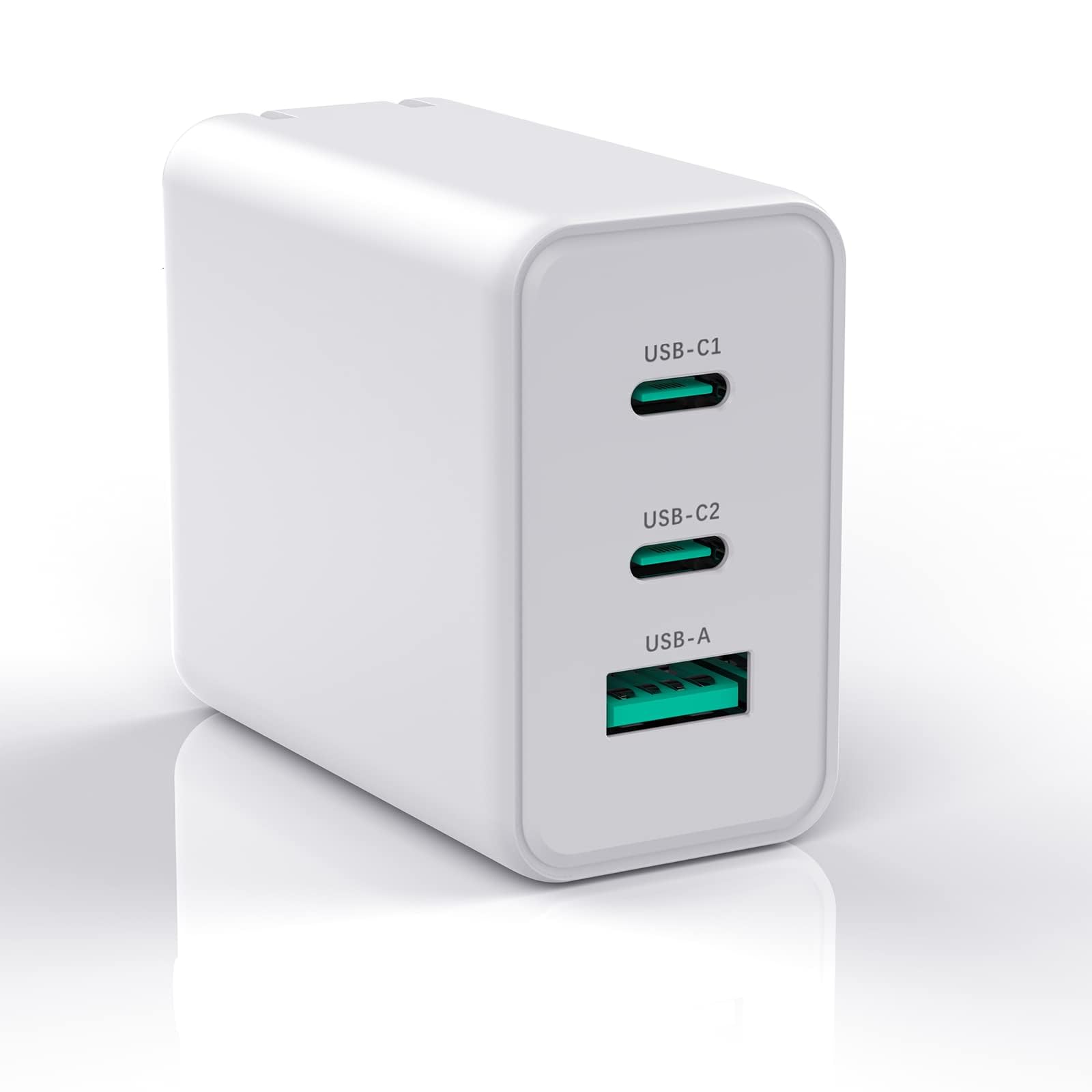 65W USB C Fast Charger with GaN Technology - 3 Ports Wall Charger for MacBook Pro/Air, iPad Pro, iPhone 15 Pro Max/14/13, Galaxy S24/23, Pixel & More - Compact & Powerful Charging Block (White) | Perfect for Travel, Office & Home Use
