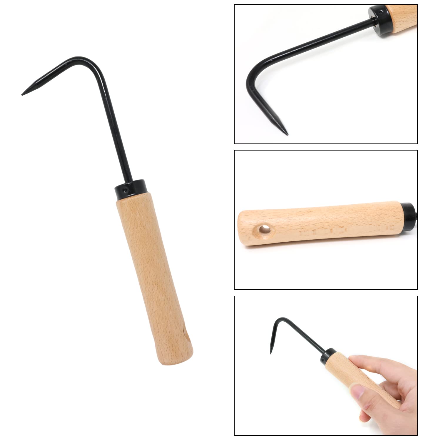 Honbay 1PCS Single-Claw Hand Weeder Tool - 8.5 Inch Stainless Steel Garden Weeder for Efficient Weed Removal - Perfect for Home, Outdoor, Lawn & Vegetable Garden Care