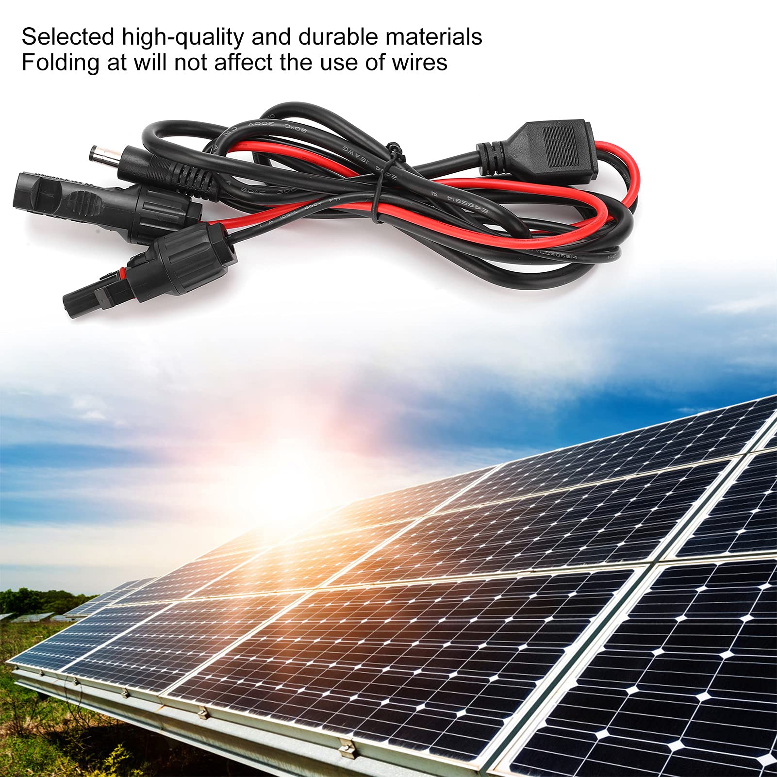 Solar Charge Cable 300V DC5521 with 2-Core Wires - Durable Power Cord for Solar Panels, Electrical Appliances & Electrician Tools - Perfect for Off-Grid Systems, RV Solar Setup & Home Solar Projects