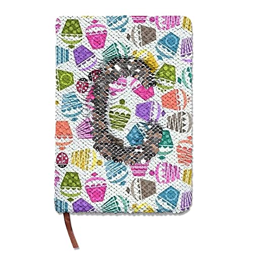 Reversible Sequins Notebook - Magic Sequin Journal with Ladybug Cupcake Design for Adults & Kids | Travel, Office, School, Gift Idea