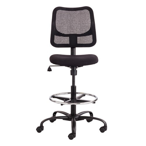 Safco Vue Black Extended Height Vinyl Chair 3395B - Adjustable Office Chair for Home & Work, Ergonomic Desk Chair with Wheels for Comfortable Seating