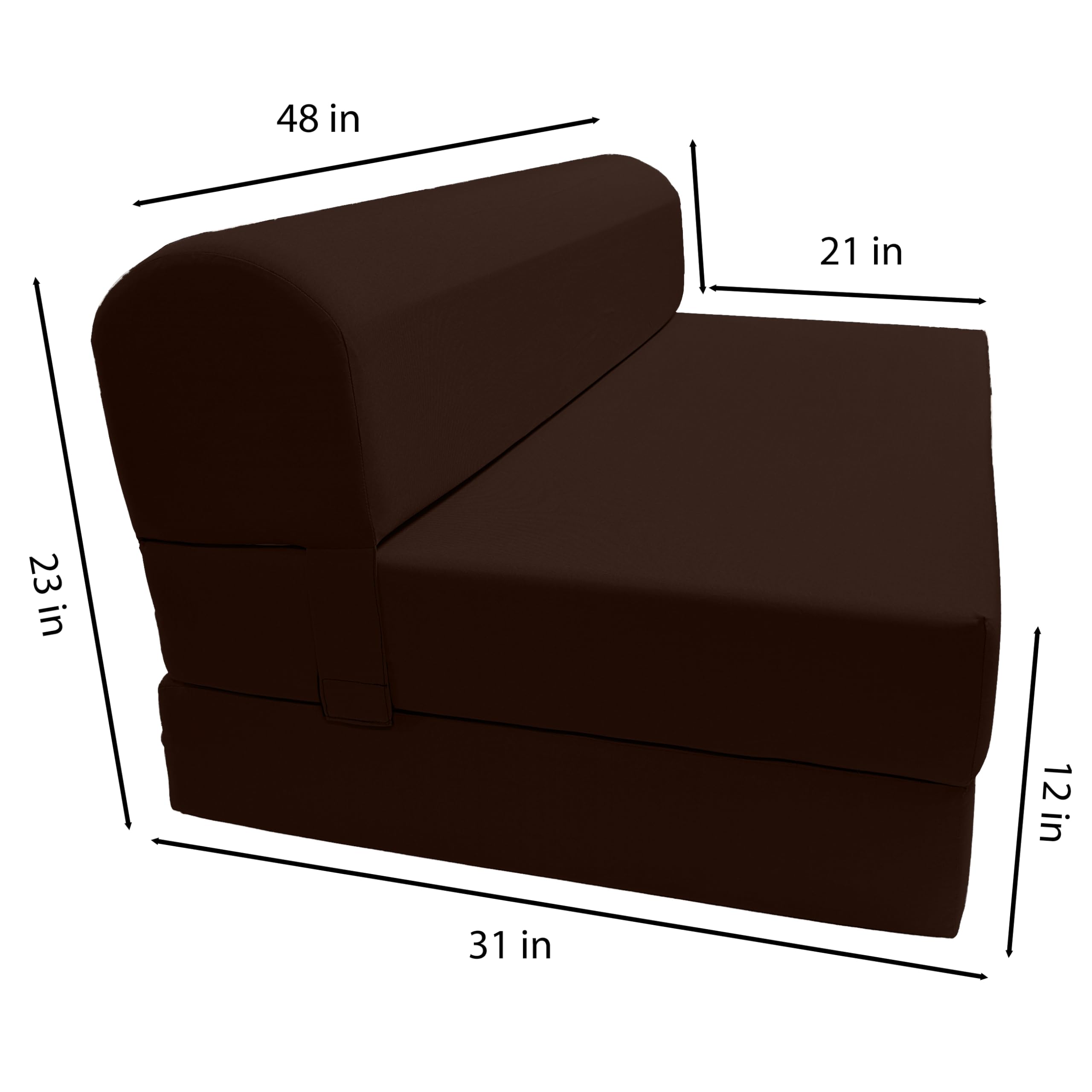 D&D Futon Sleeper Chair - Convertible Folding Bed Sofa with High Density Foam Mattress (72