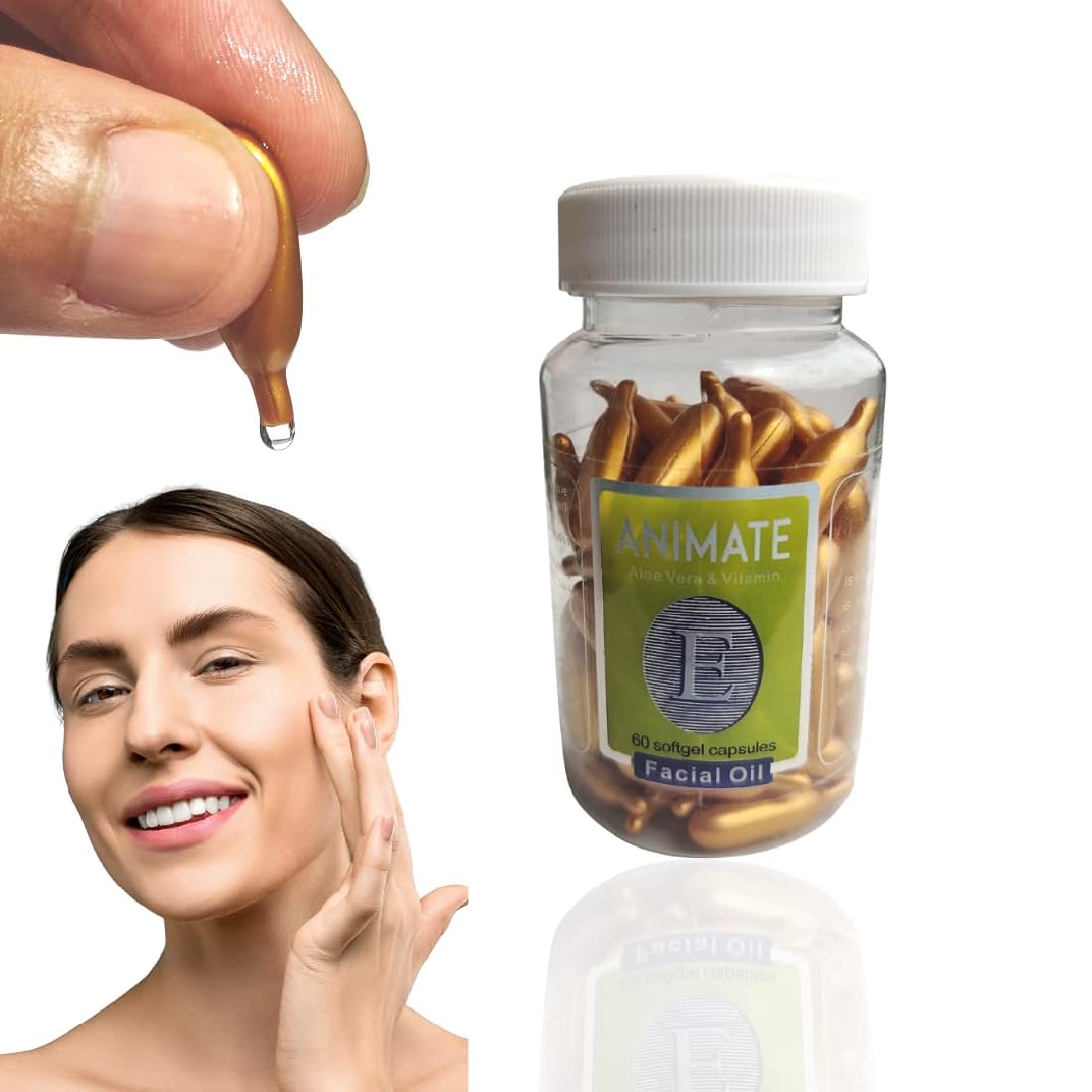 LANELLIE Vitamin E Skin Oil Capsules - Anti Wrinkle Serum for Face, Reduces Fine Lines & Brightens Skin | Hydrating Moisturizing Cream Essence | 180 Soft Gel Capsules (Pack of 1) | Perfect for Night Routine & Dry Skin Care